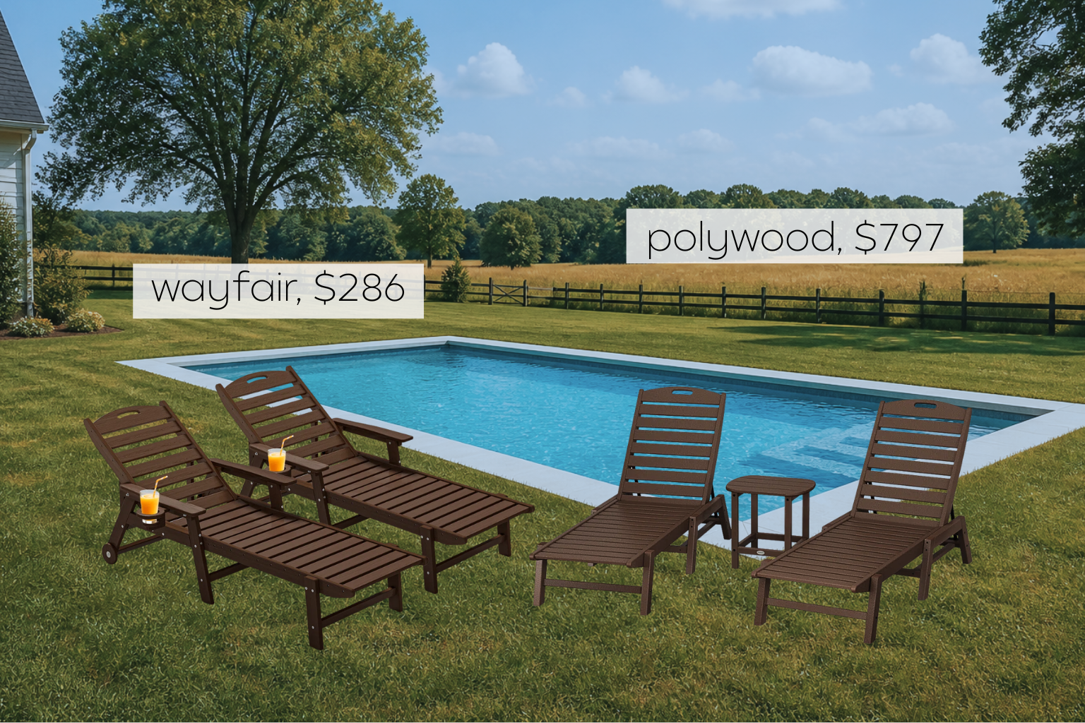 Polywood lounge chair set dupe