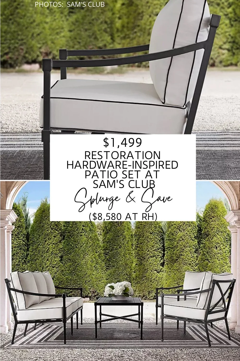LOOK FOR LESS RESTORATION HARDWARE TROUSDALE PATIO SET DUPE — KENDRA