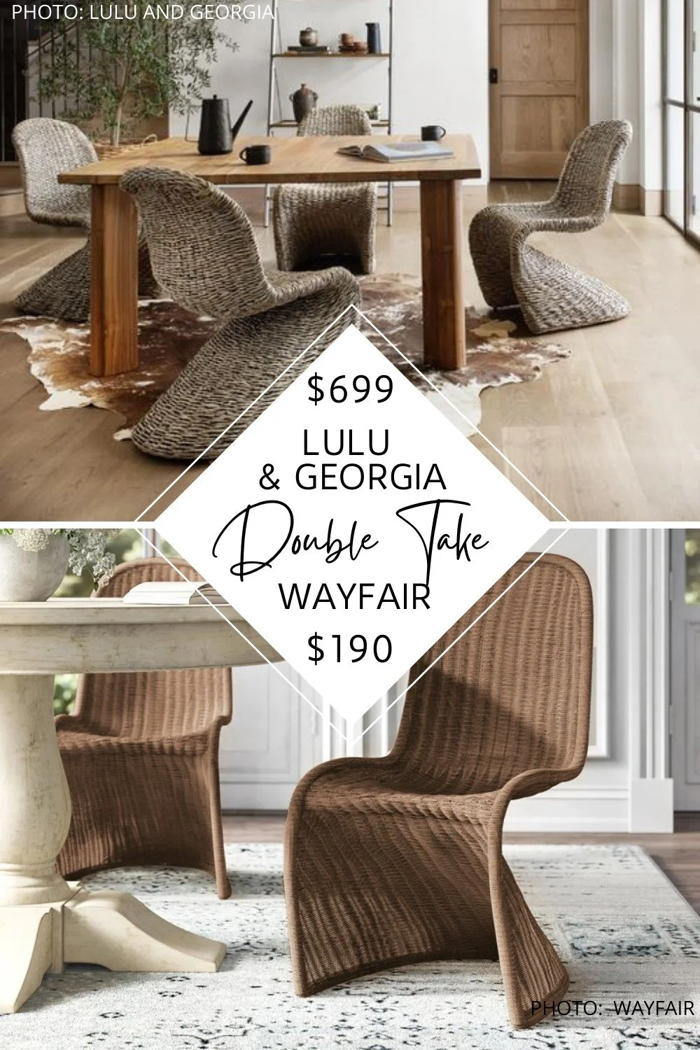 This Lulu and Georgia dupe is so good! They are curved wicker chairs and influenced by 20th-century Danish design - oh, and they are super affordable!