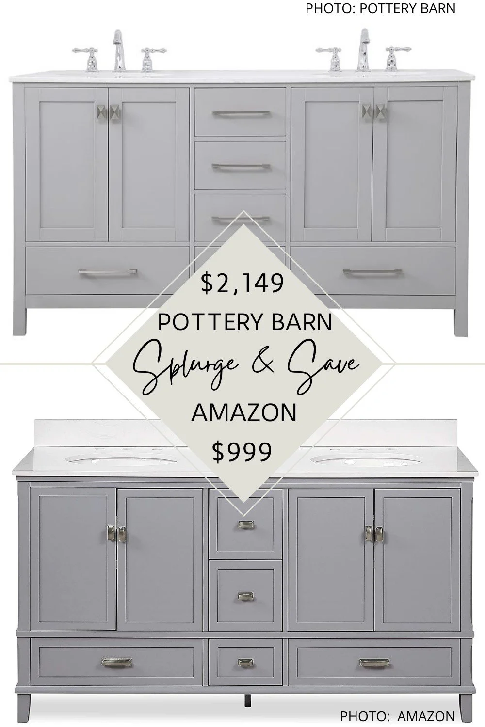 POTTERY BARN RIOLA DOUBLE SINK BATHROOM VANITY DUPE — KENDRA FOUND IT