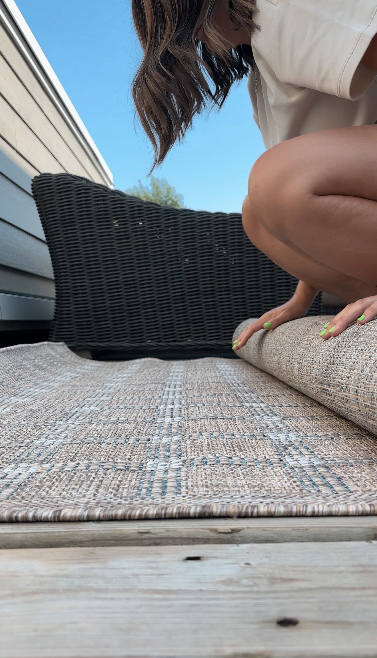 Amber Lewis Loloi Topanga outdoor rug real life photos