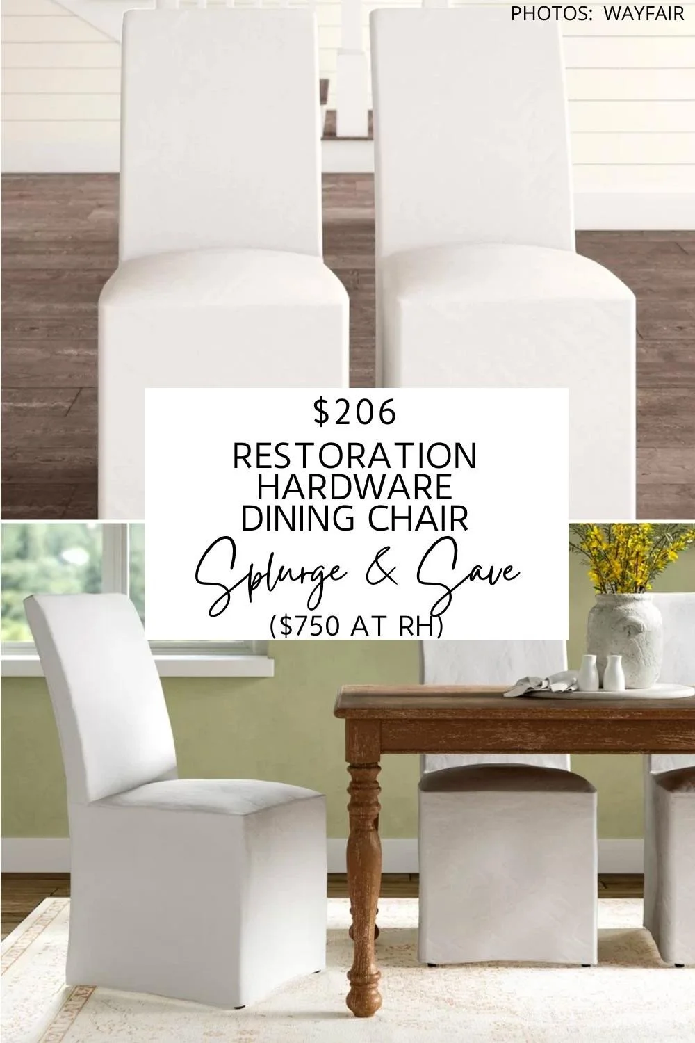 These Restoration Hardware Parsons Slipcovered Side Chair dupes will get you the Restoration Hardware look for less. They are from Wayfair and under $150 each!