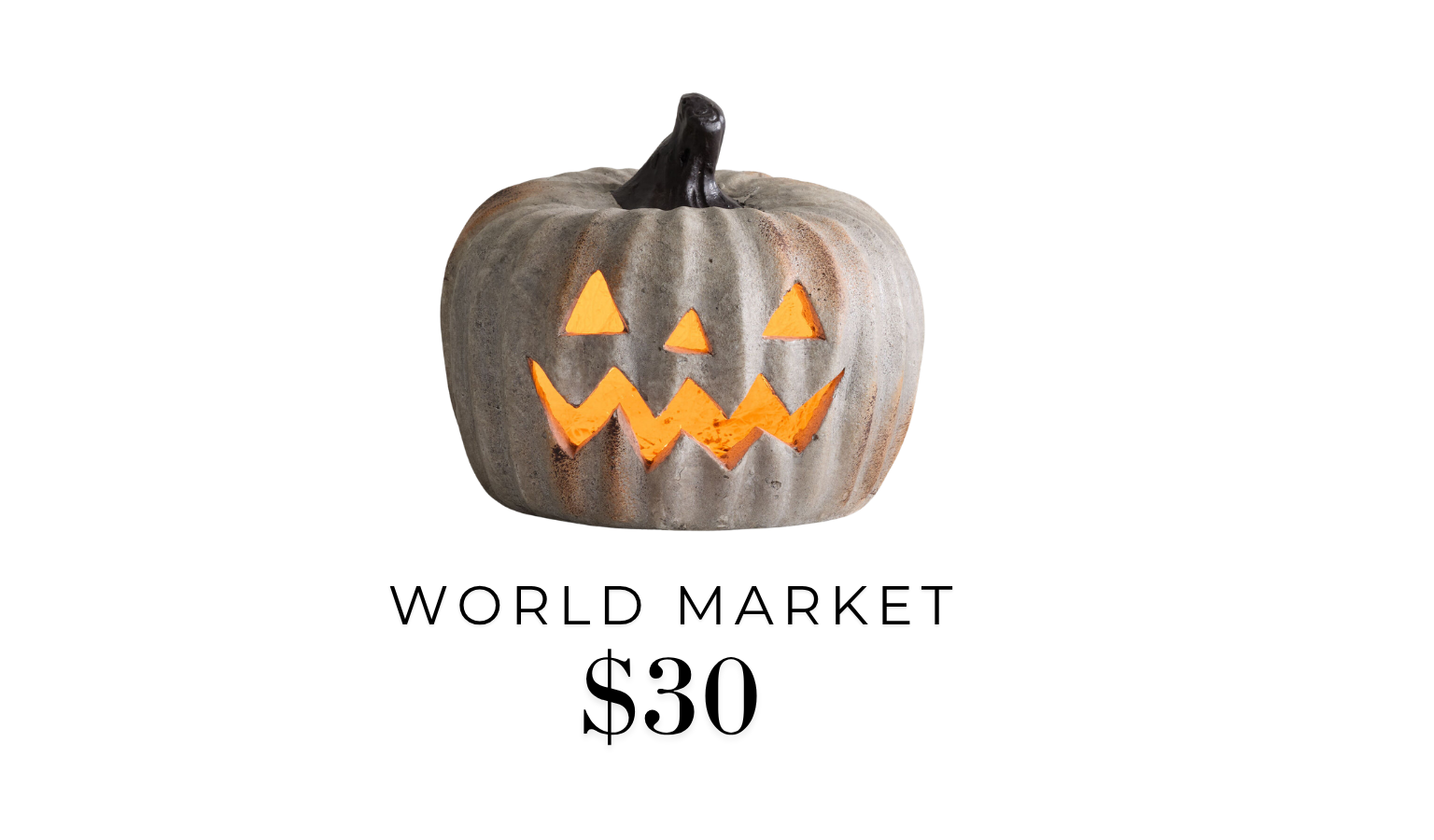 World Market antiqued terracotta jack-o'-lantern with built-in LED light