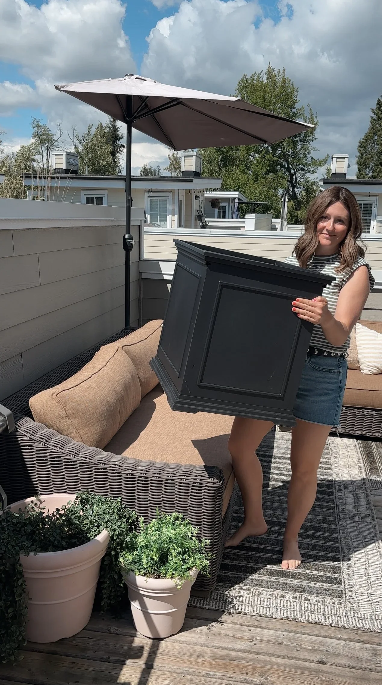 patio furniture side table storage box