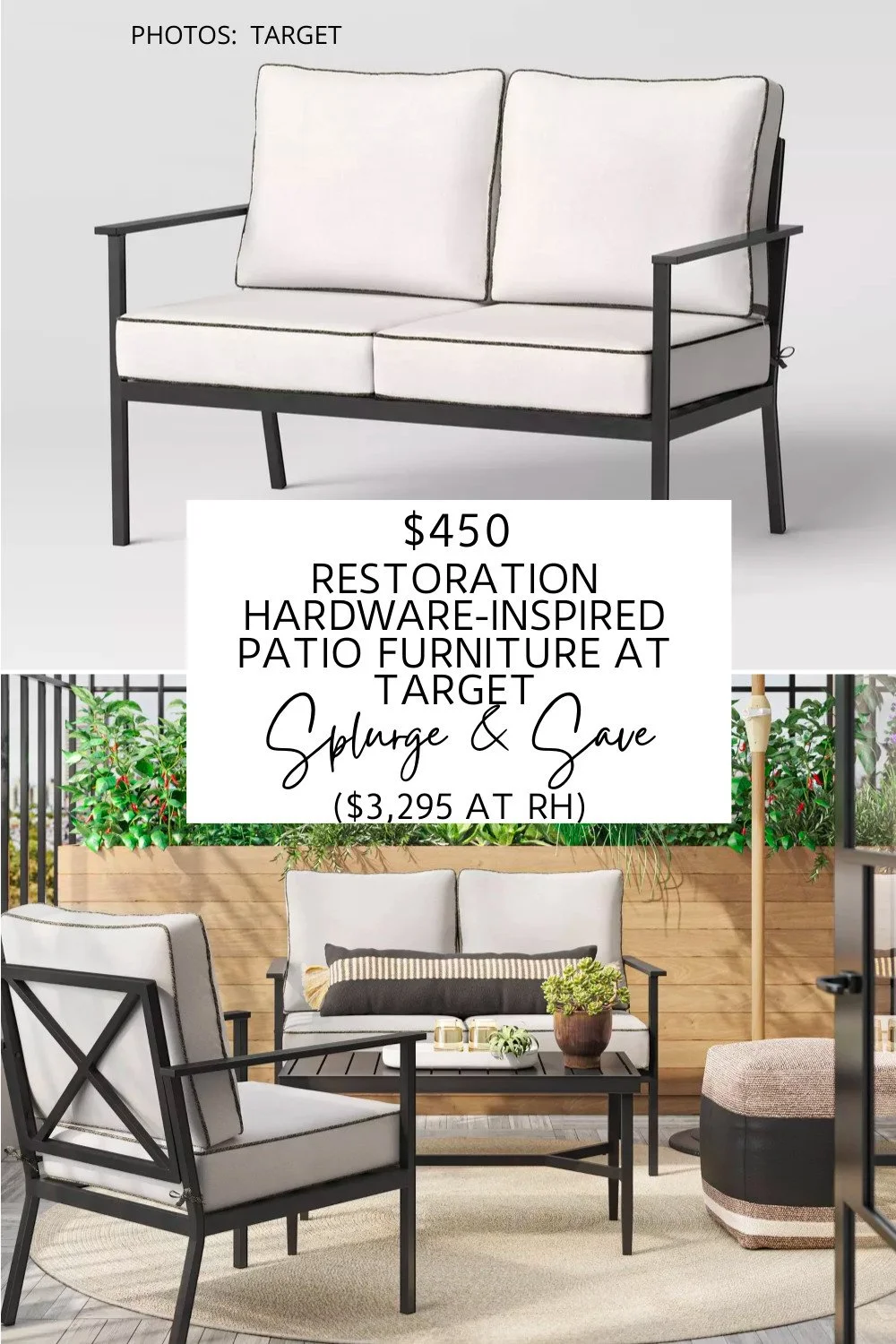 LOOK FOR LESS RESTORATION HARDWARE TROUSDALE PATIO SET DUPE — KENDRA