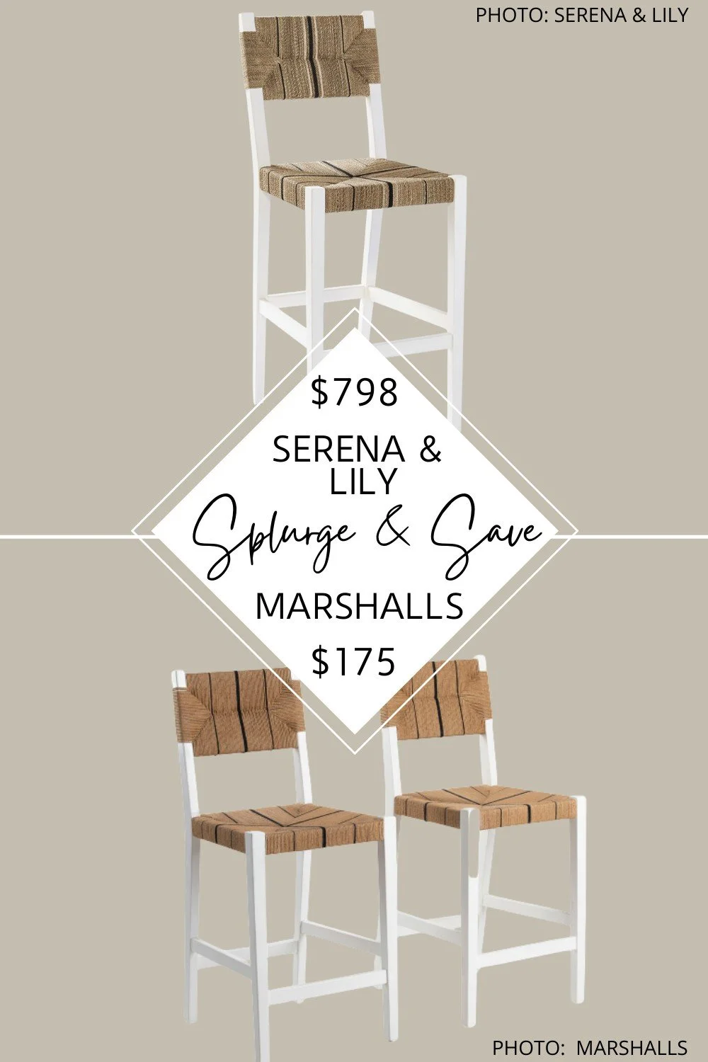 Wow! This Serena and Lily dupe is so good! They are Carson bar and counter stool dupes and would be great kitchen island chairs.