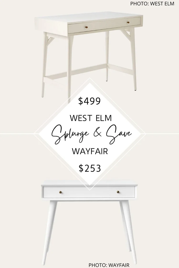 SPLURGE AND SAVE WEST ELM MIDCENTURY MINI DESK DUPE — KENDRA FOUND IT
