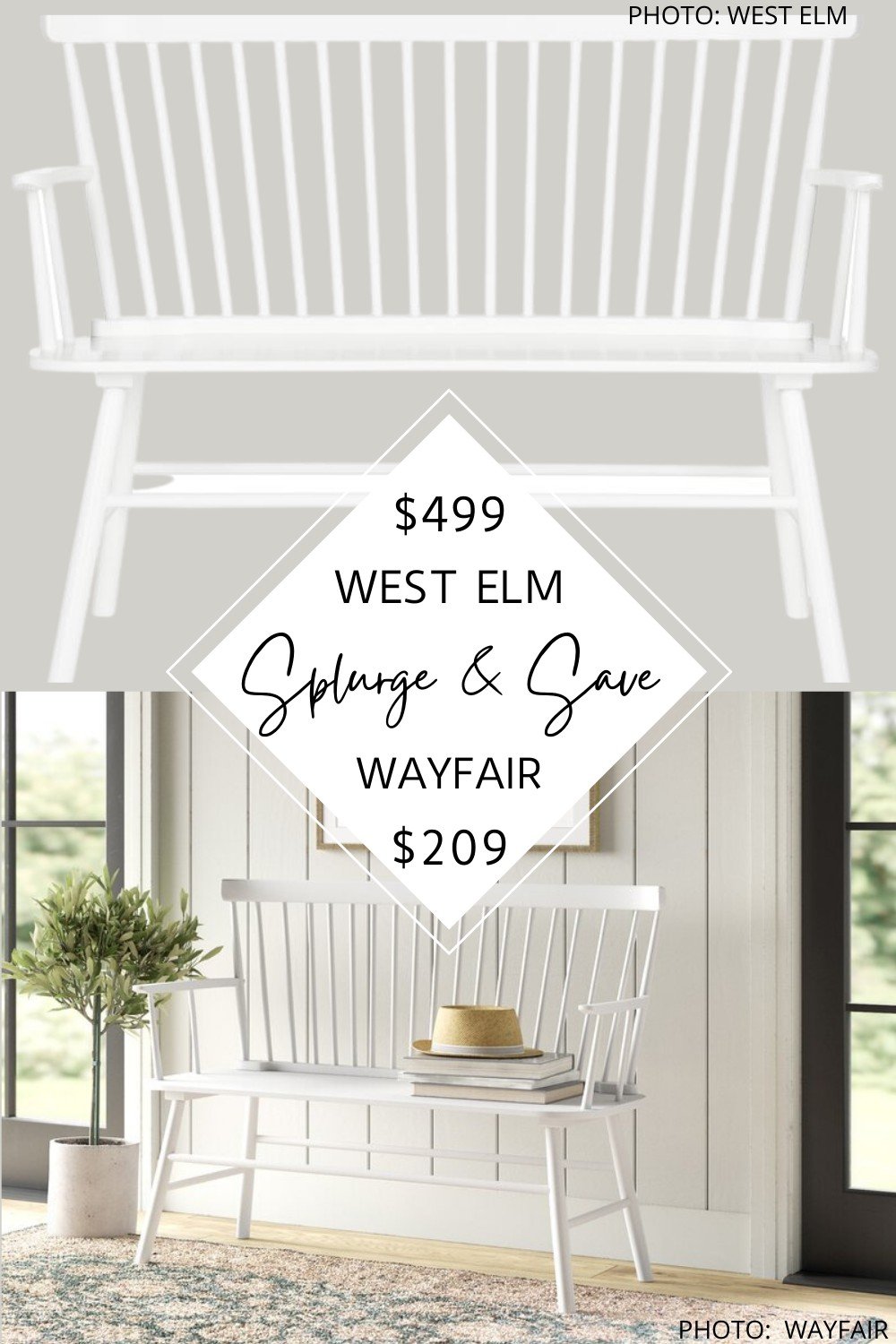 WEST ELM SPINDLE BACK WOOD BENCH COPYCAT — KENDRA FOUND IT