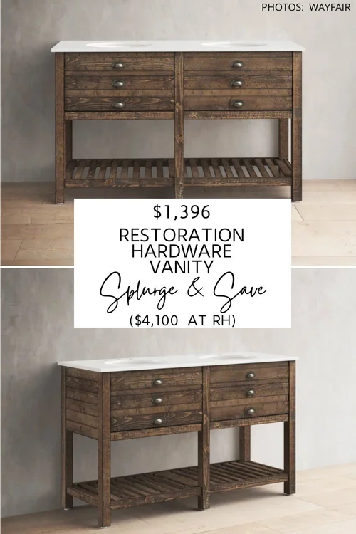 RESTORATION HARDWARE PRINTMAKER’S DOUBLE WASHSTAND VANITY DUPE — KENDRA