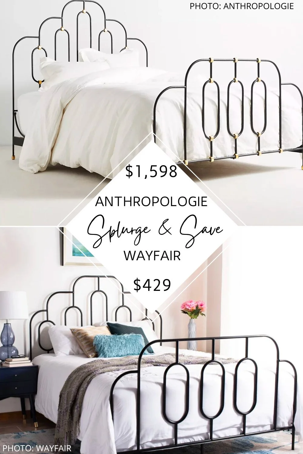 SPLURGE AND SAVE ANTHROPOLOGIE DECO BED DUPE — KENDRA FOUND IT
