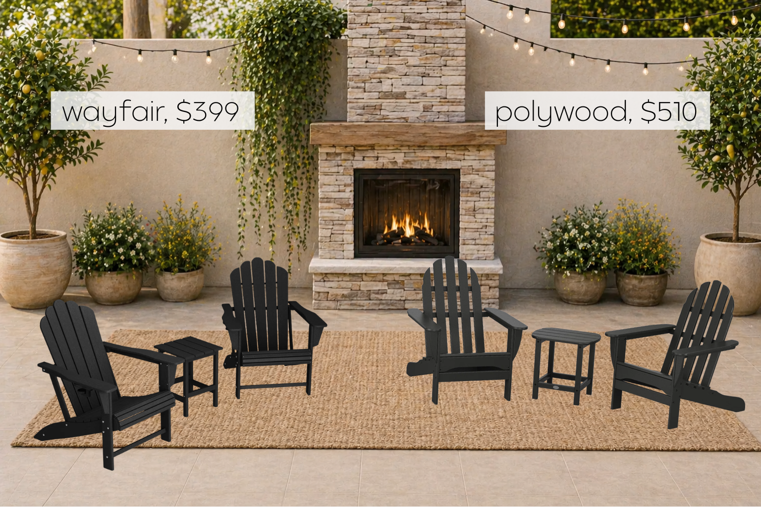 Polywood Classic Adirondack 3-Piece Set dupe