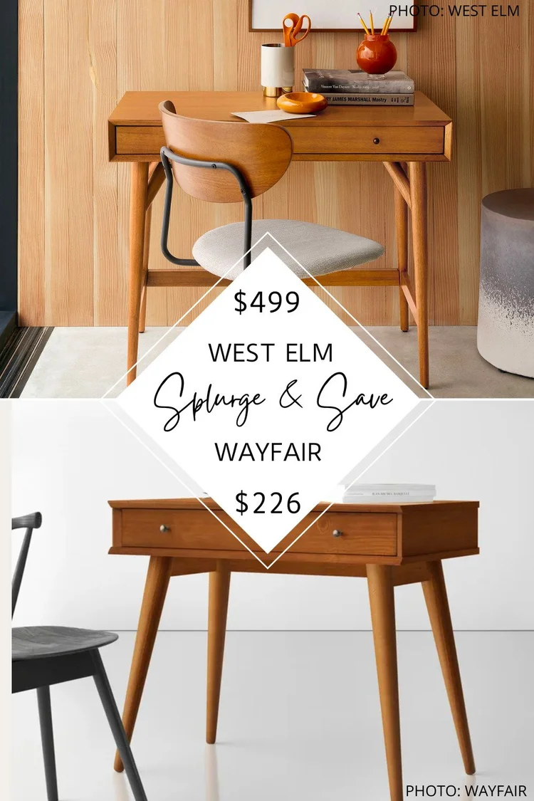 SPLURGE AND SAVE WEST ELM MIDCENTURY MINI DESK DUPE — KENDRA FOUND IT