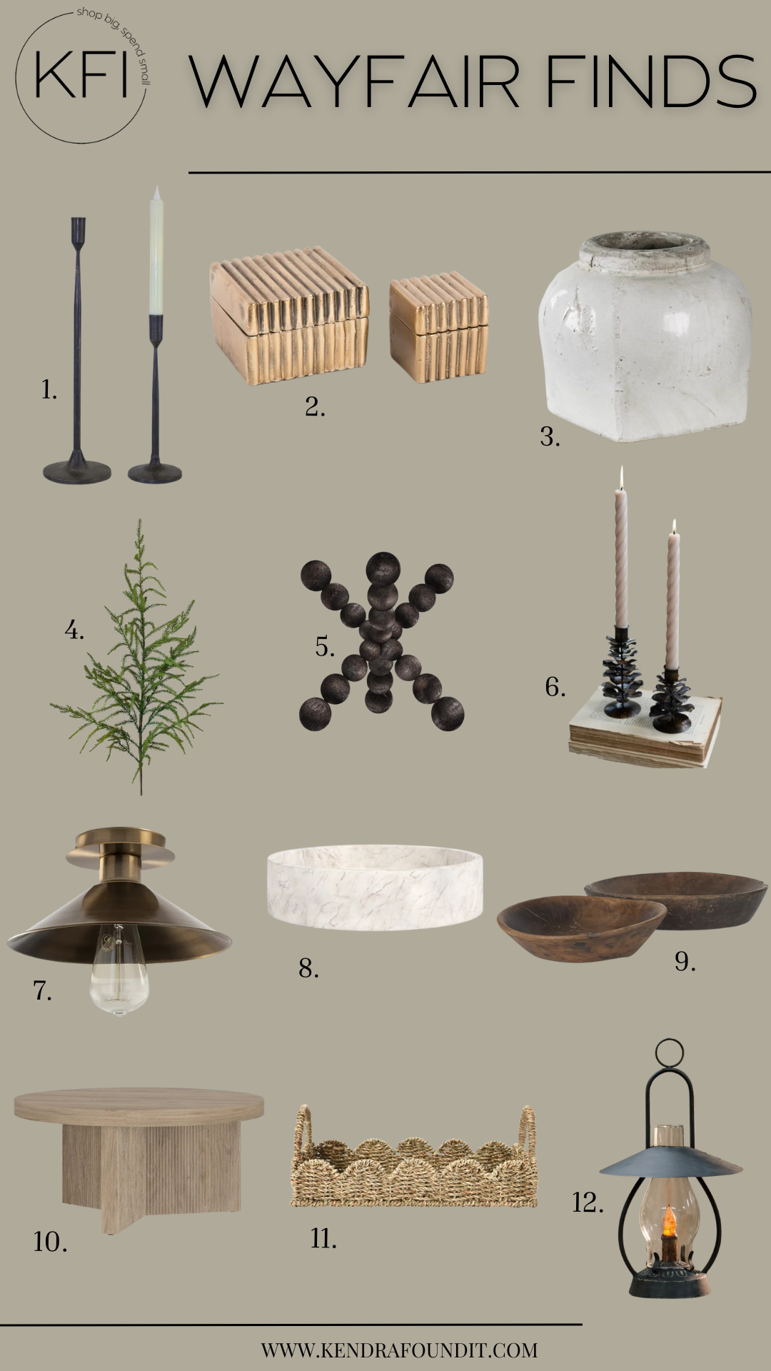 Modern organic coffee table decor ideas from Wayfair