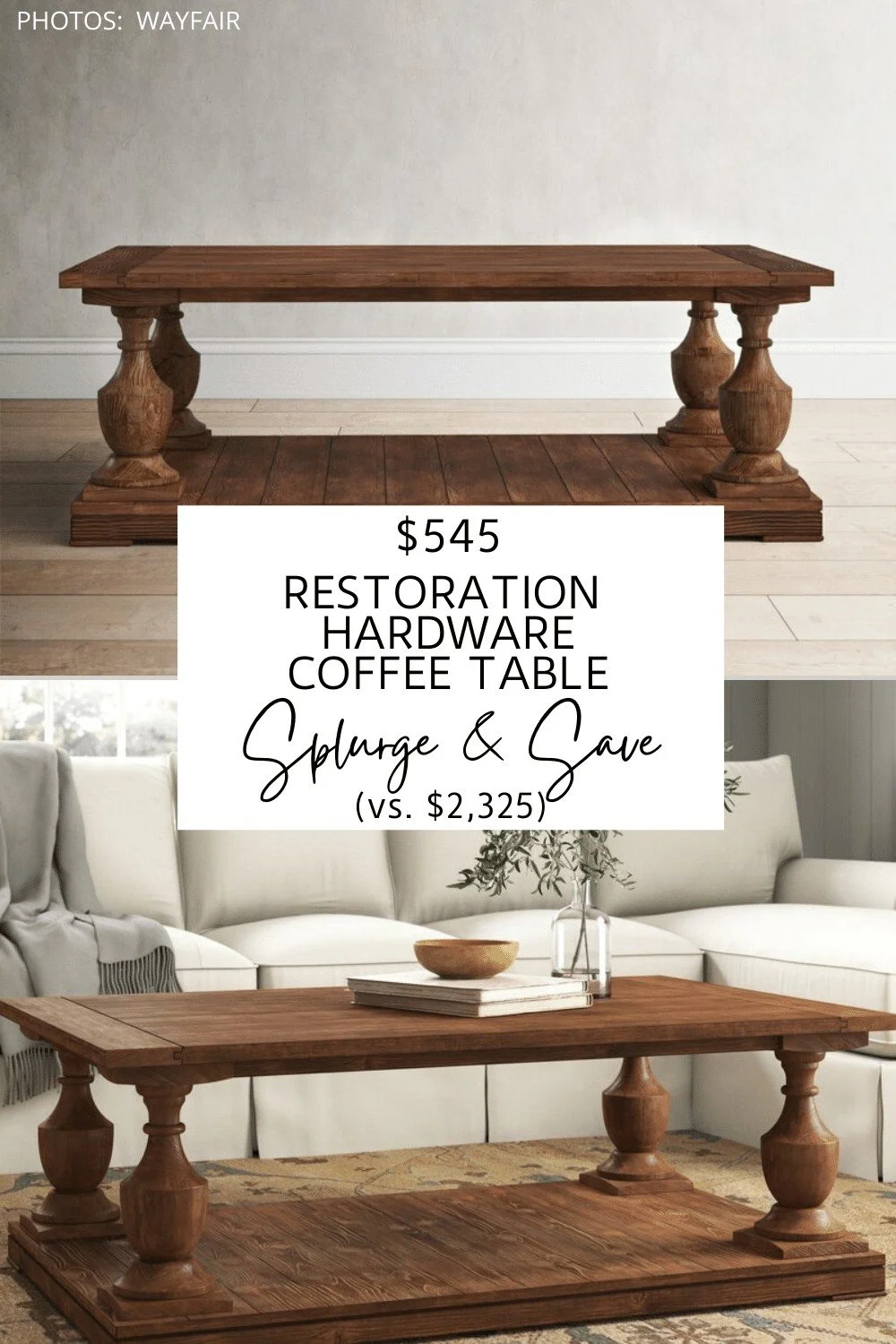 RESTORATION HARDWARE BALUSTRADE COFFEE TABLE COPYCAT — KENDRA FOUND IT