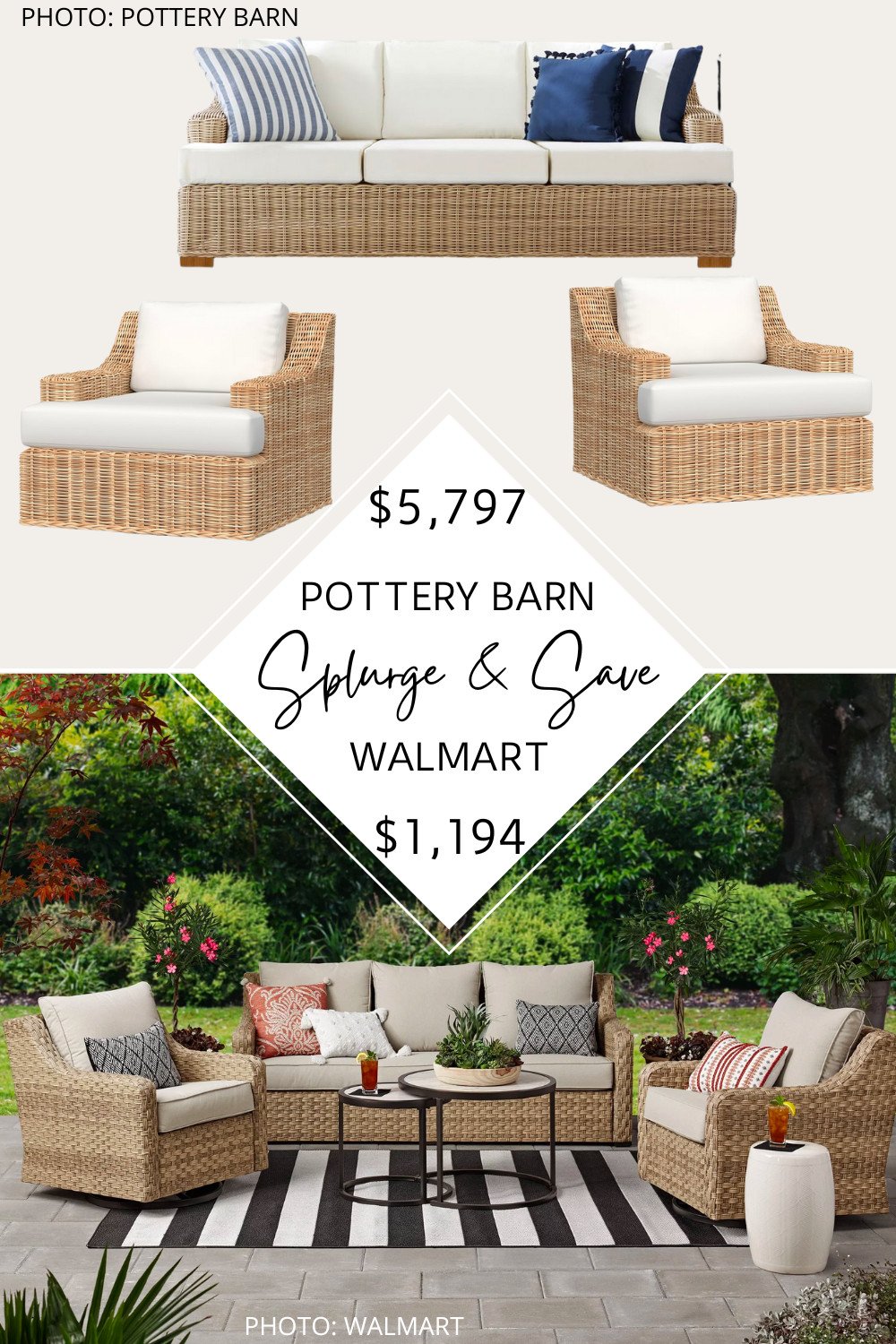 All Weather Wicker Slope Arm Patio Set