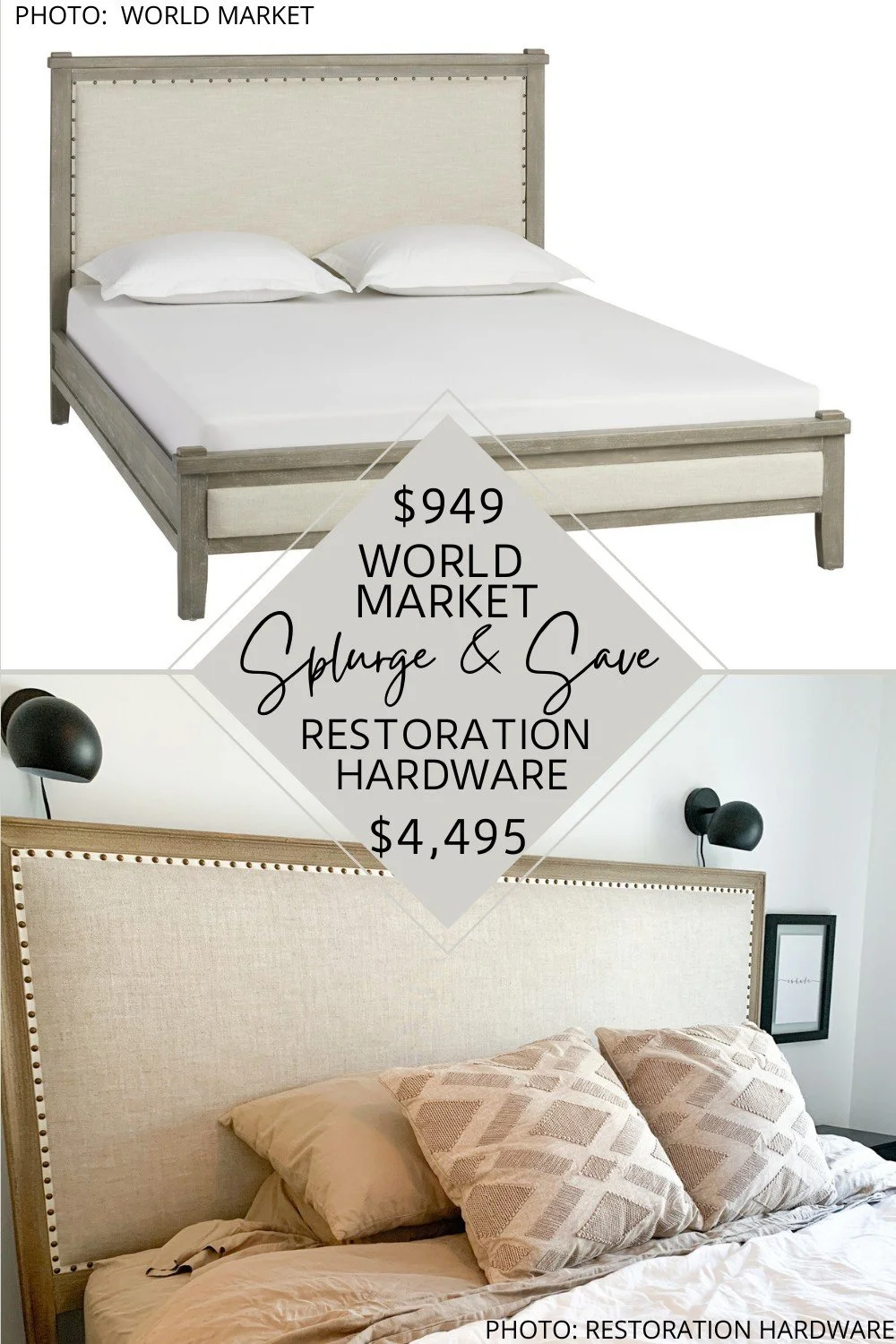 RESTORATION HARDWARE MAISON FABRIC PANEL BED COPYCAT — KENDRA FOUND IT