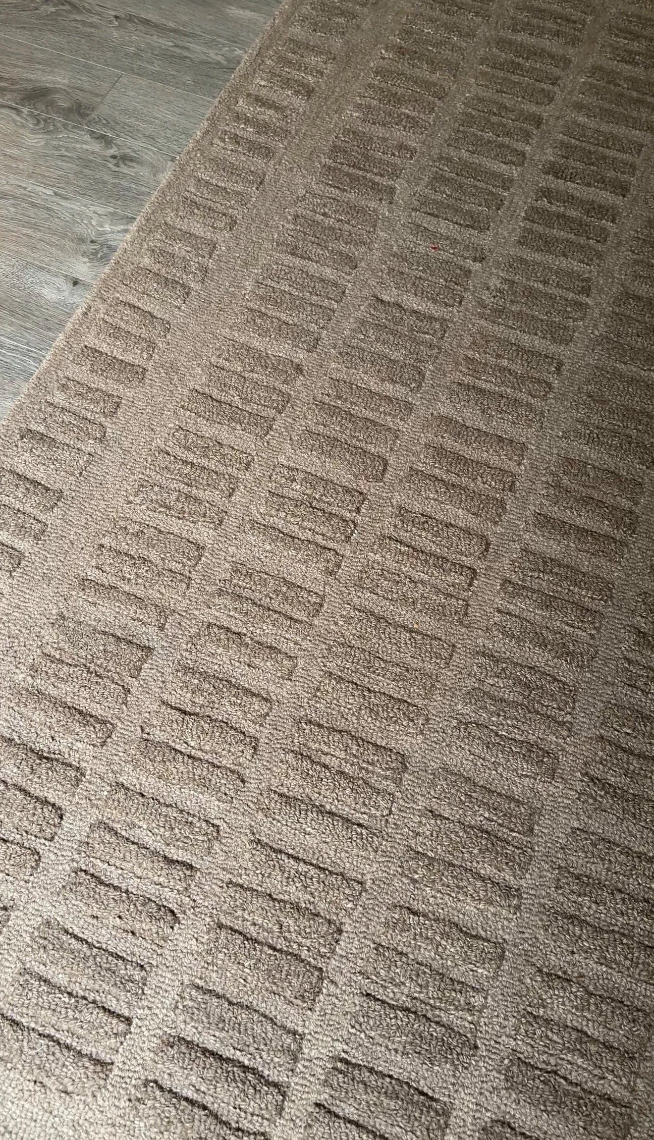 Textured wool detail of the Chris Loves Julia x Loloi Bradley Cocoa Cocoa area rug