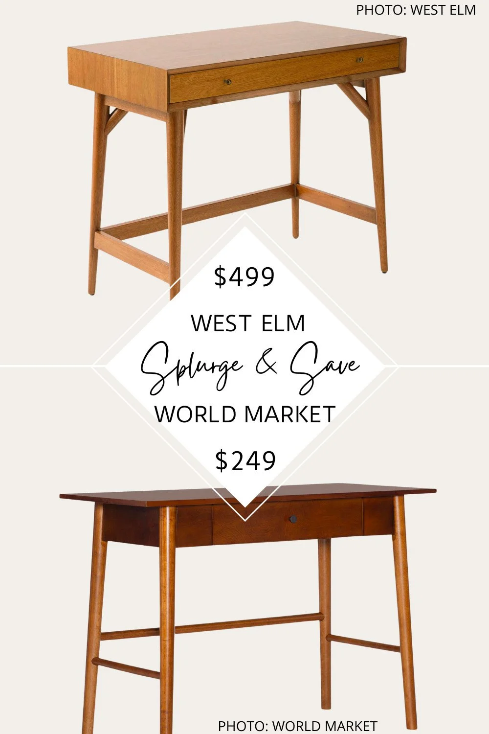 SPLURGE AND SAVE WEST ELM MIDCENTURY MINI DESK DUPE — KENDRA FOUND IT