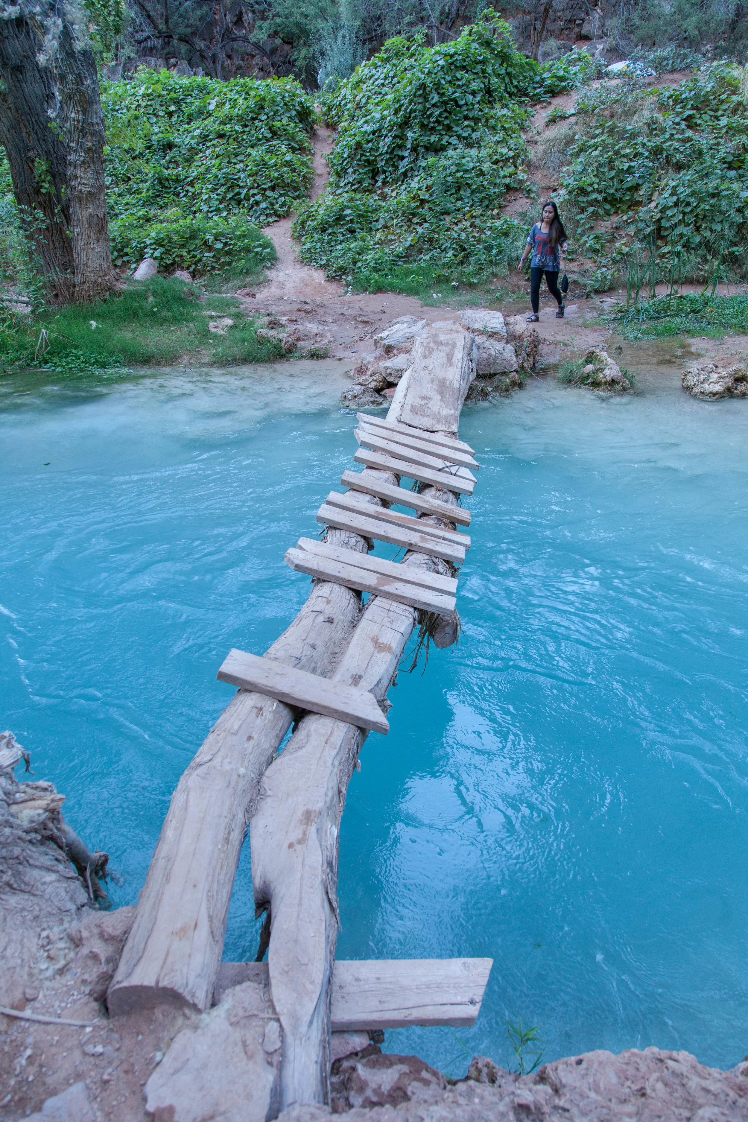 There are campsites on both sides of the creek so there are a bunch of little bridges like this to get across
