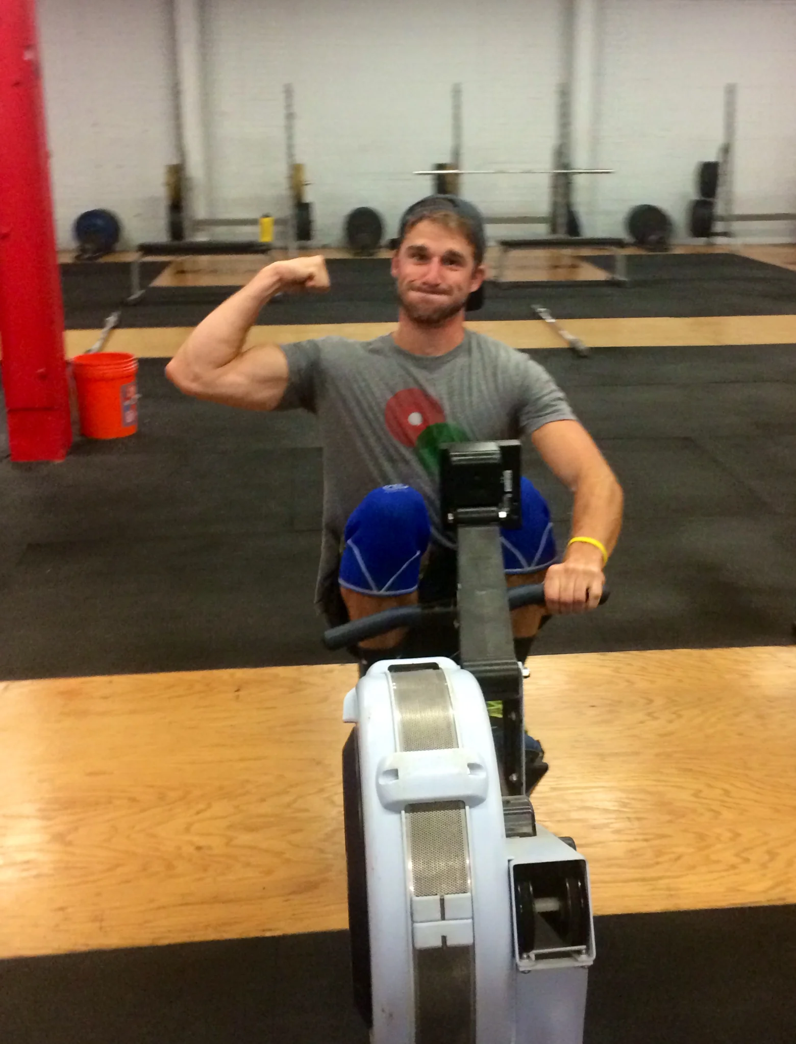 Coach Greg Nice showing off the guns in the middle of "Jackie"