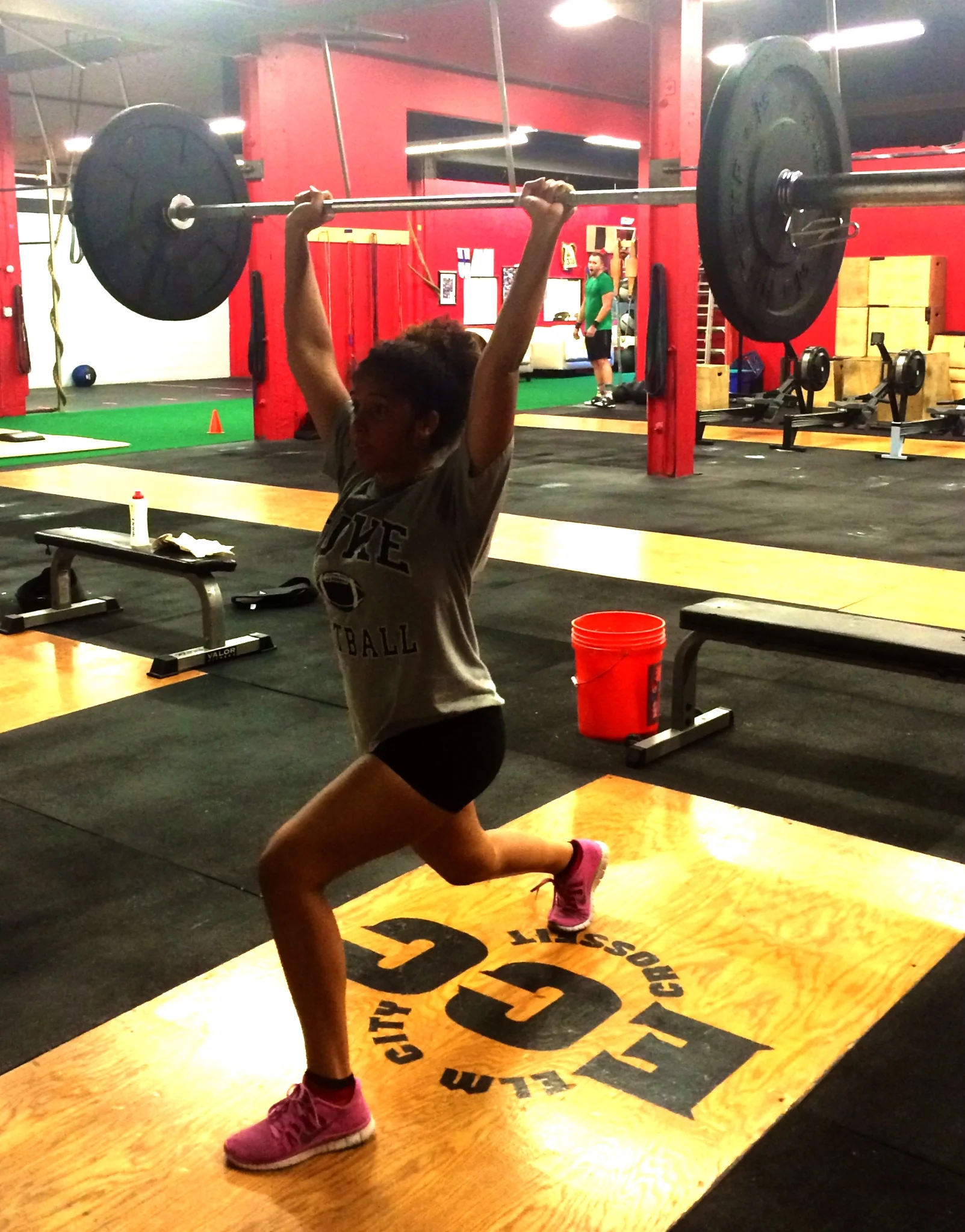 Xan working on her Split Jerk
