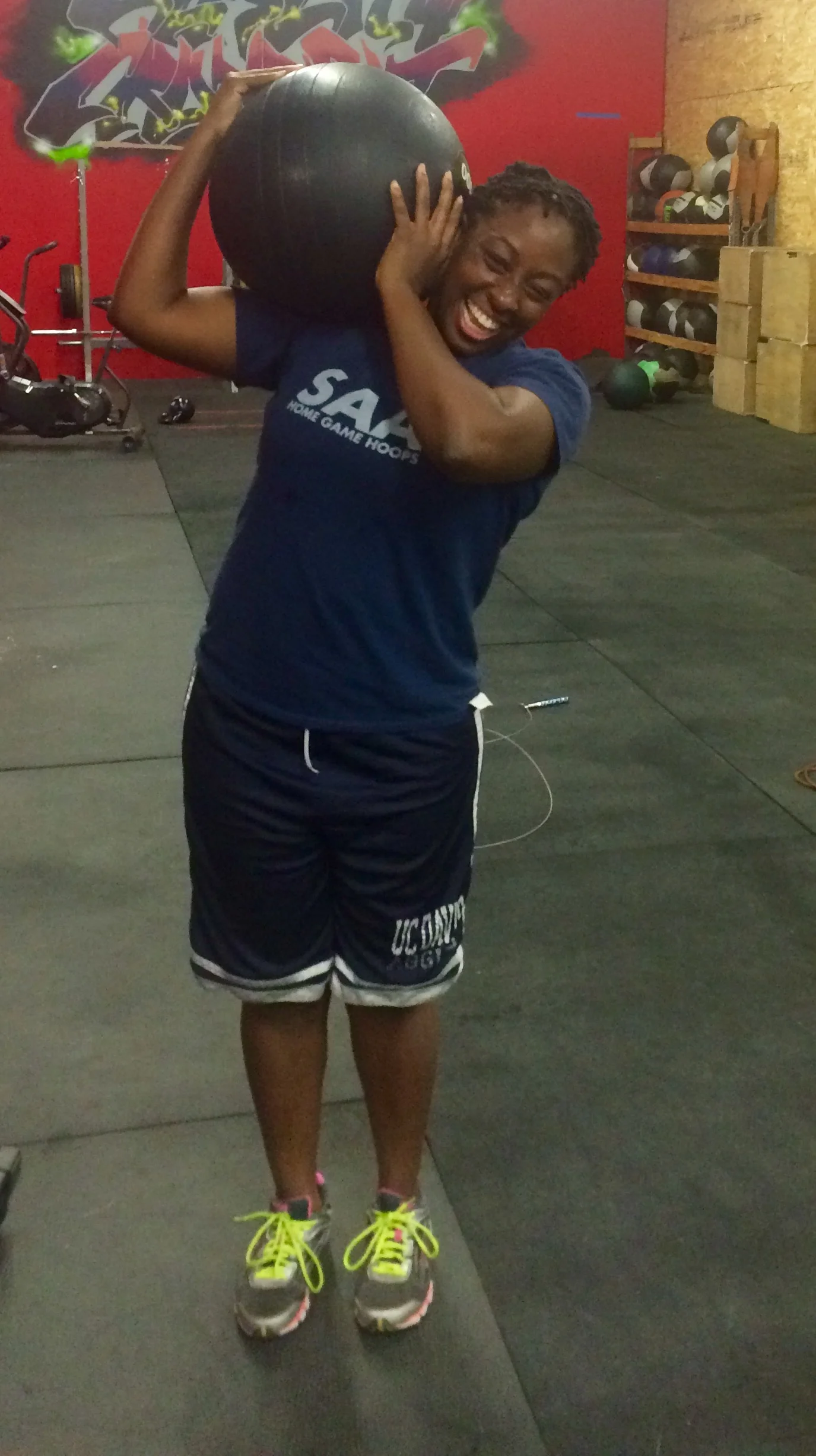 Funmi making easy work of the 100# ball