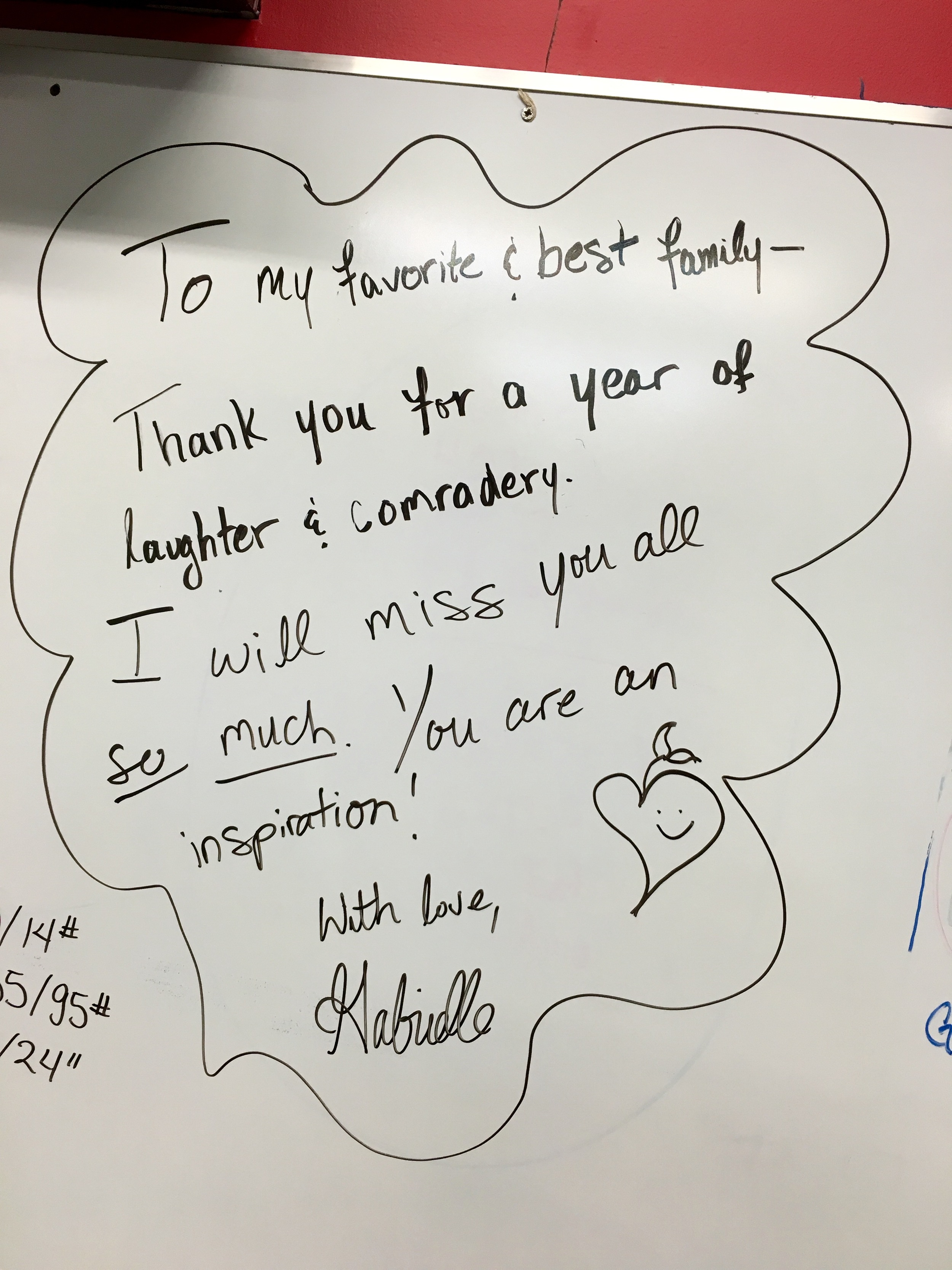 We are gonna miss you Gabrielle!
