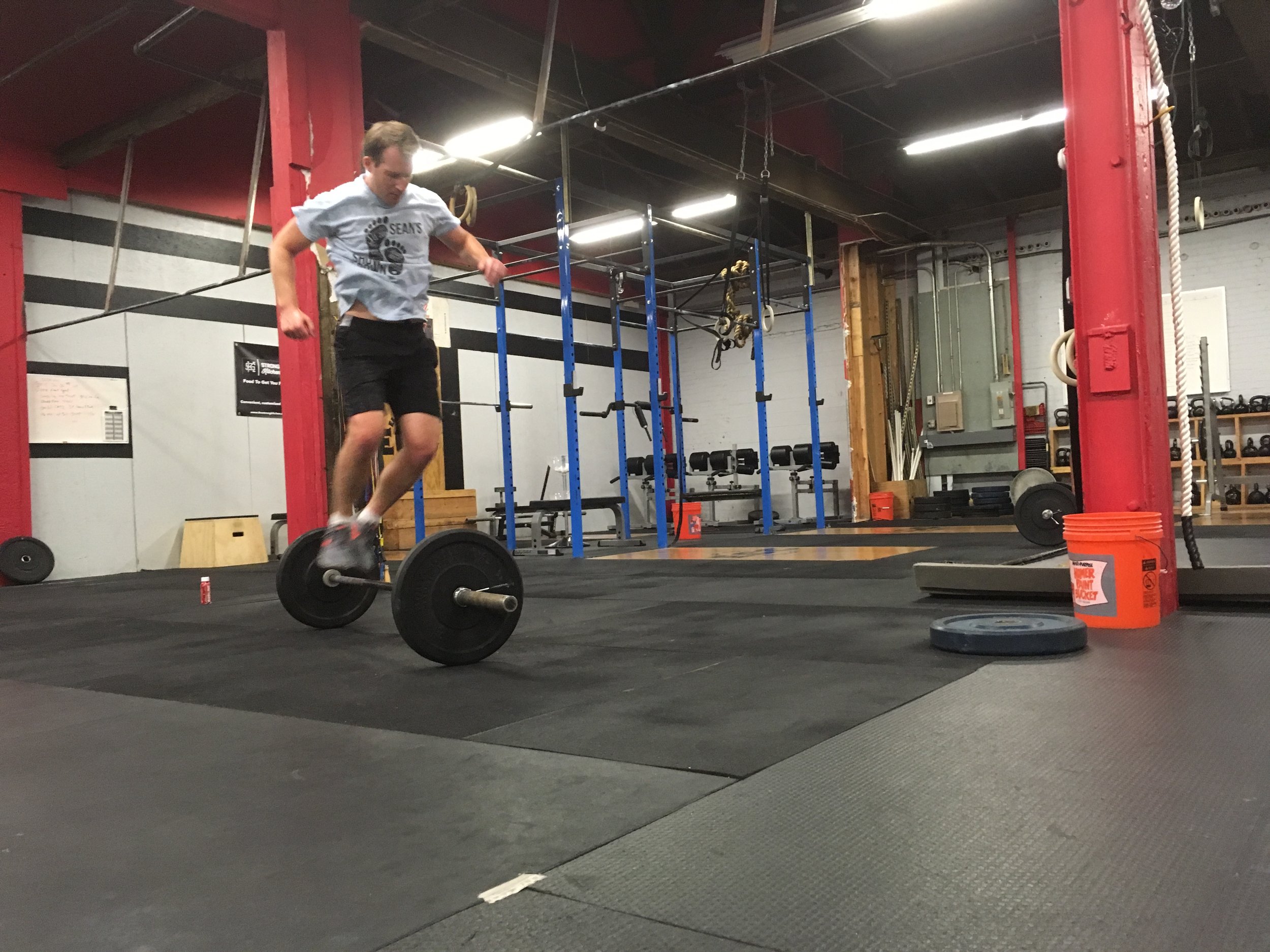 Tyler flying high during the burpees 