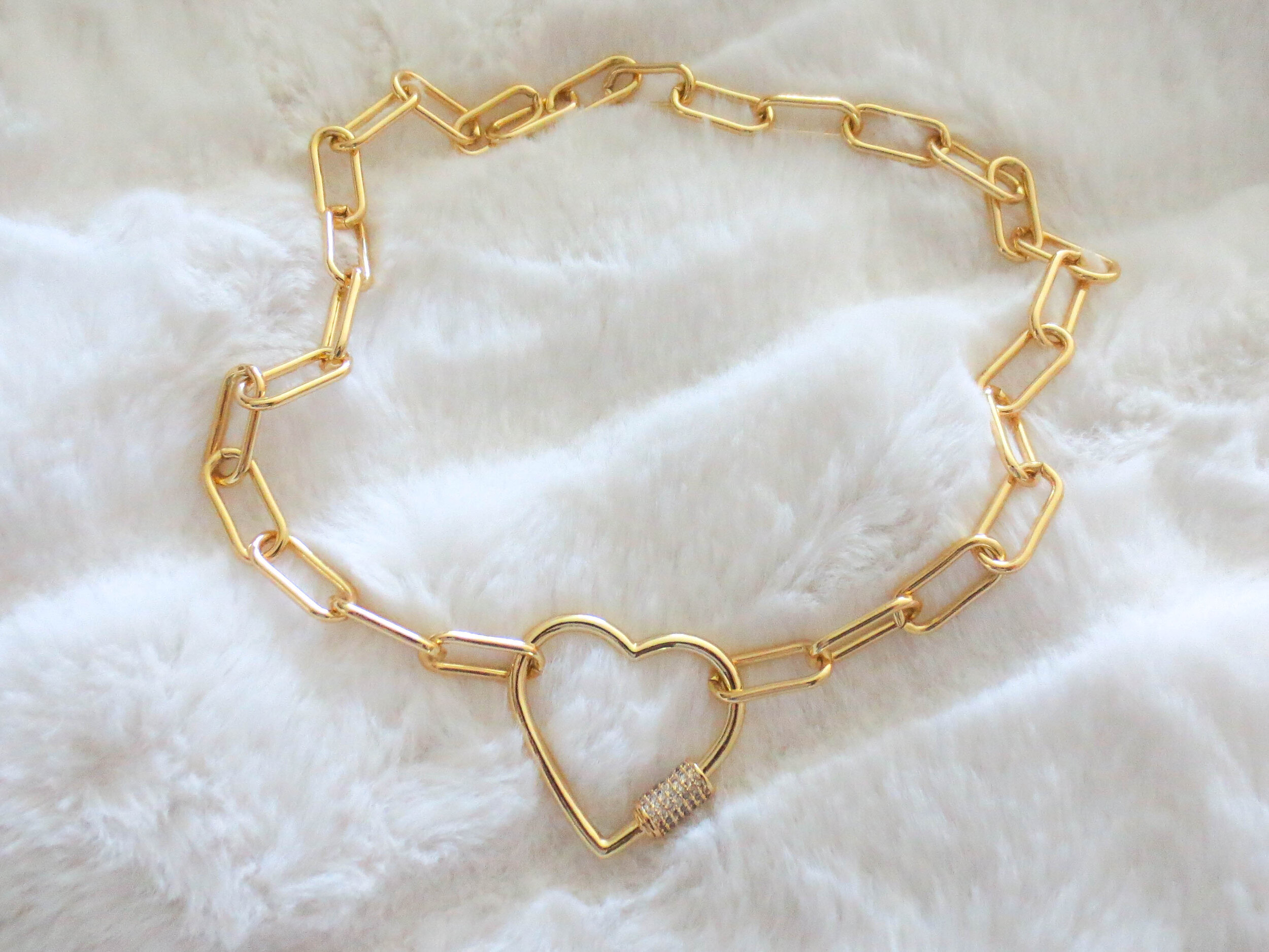 chip+chisel-Paper Clip Heart Lock Necklace