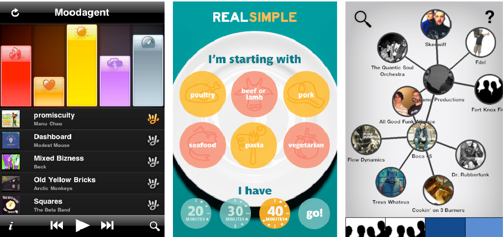 Trendscrape Moodagent, Real Simple, and Discovr