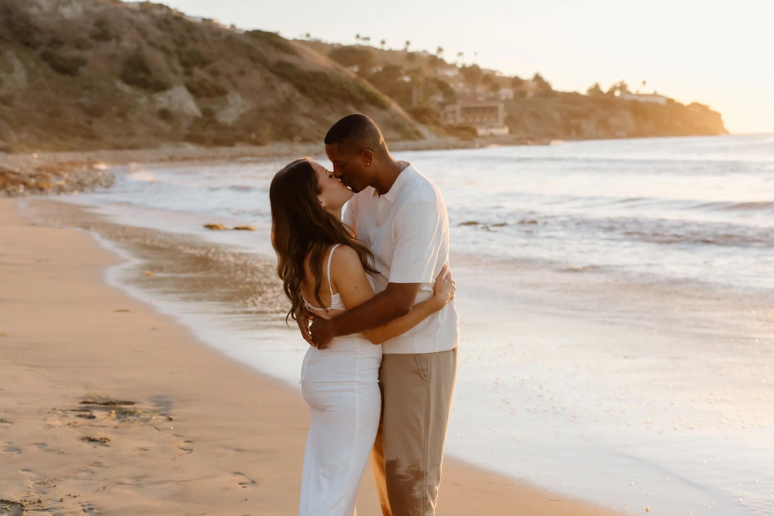 romantic engagement session at sunset