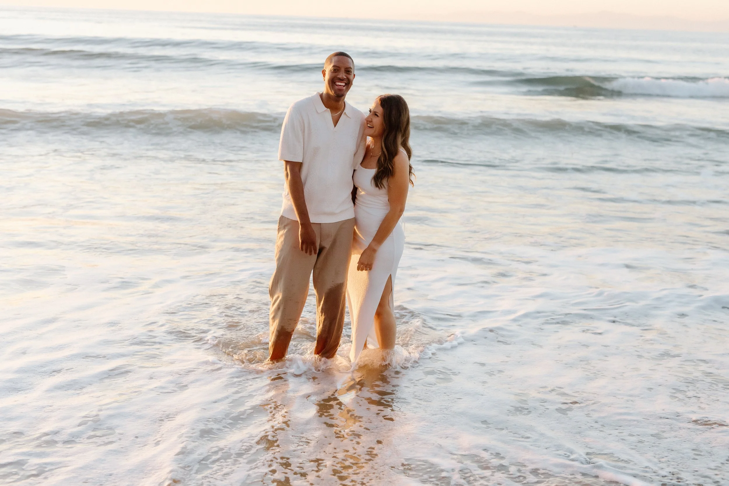 romantic ocean engagement session
