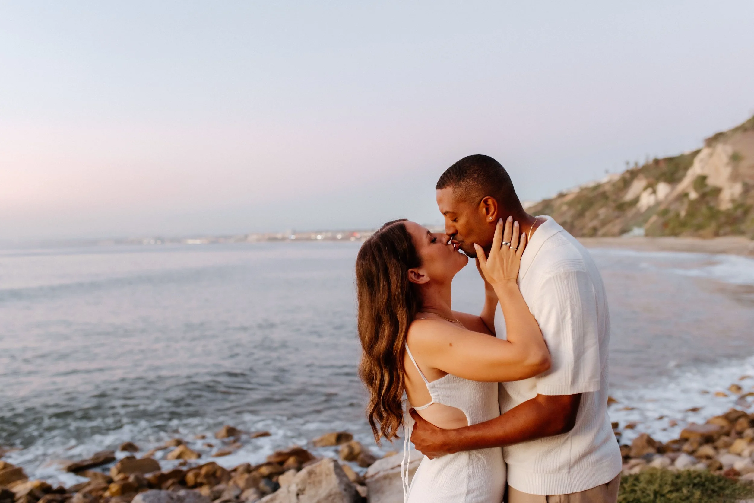 Blue Hour engagement session on the beach in Palos Verdes