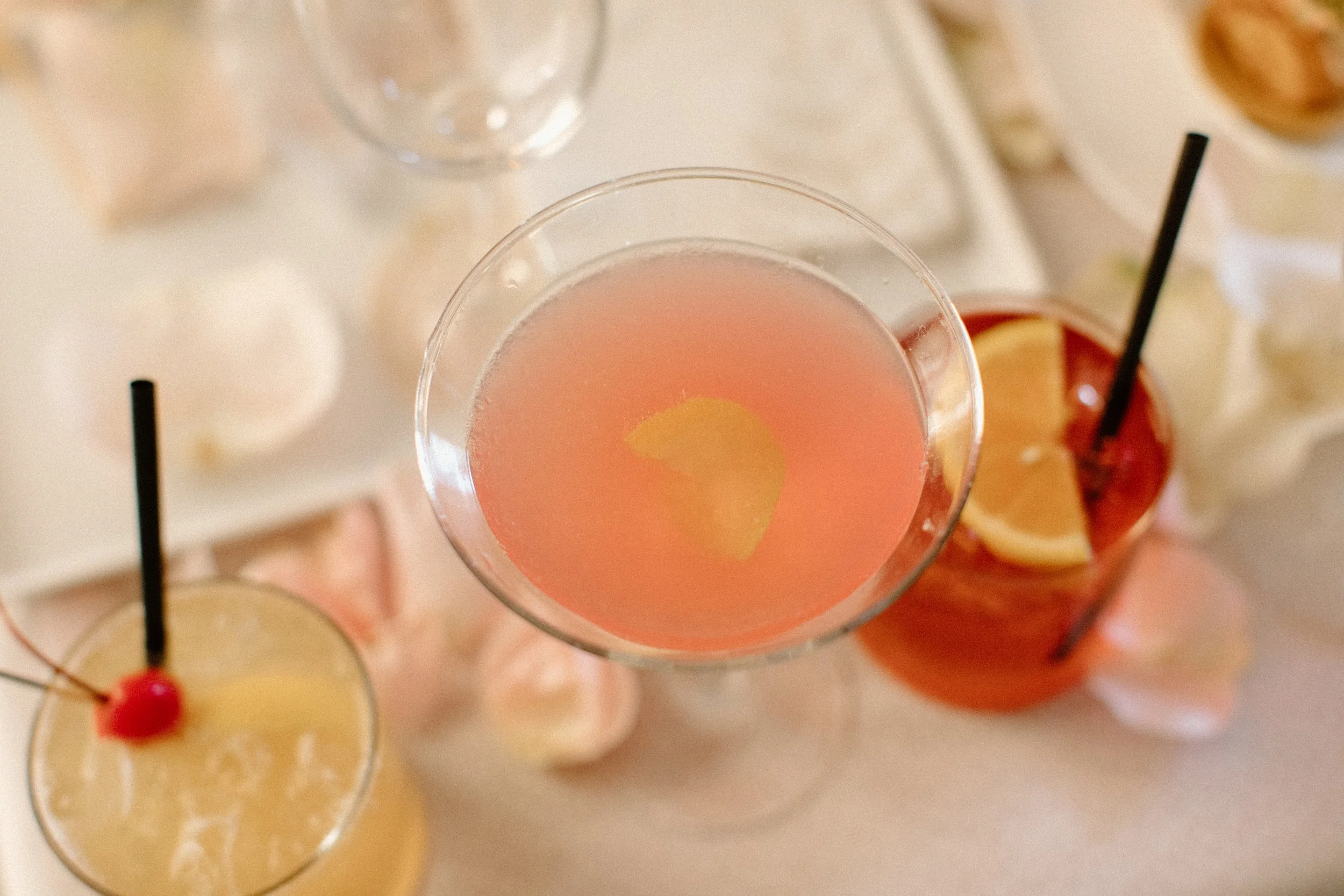 Cocktails for the bride and groom in the wedding suite in between the ceremony and reception