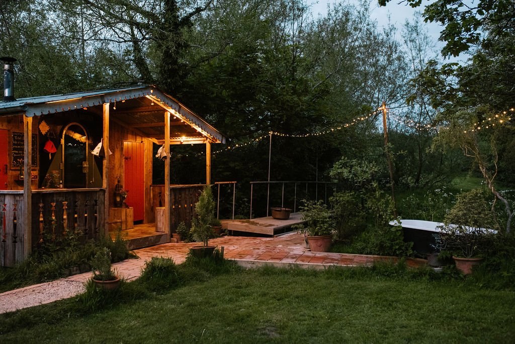 wellness photography of wild sauna in the Cotswolds