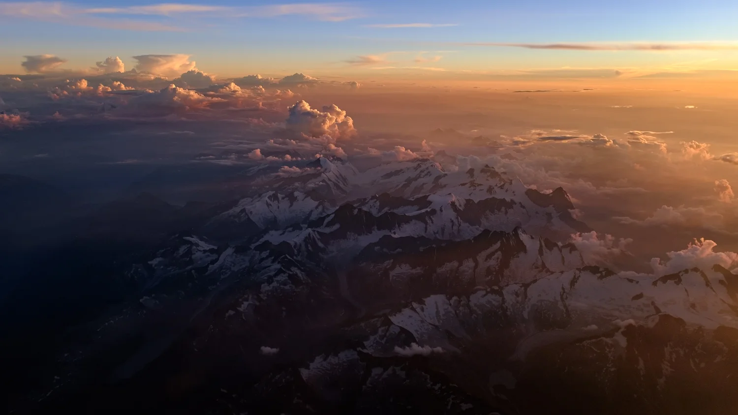 Sunsets over the mountains rock...