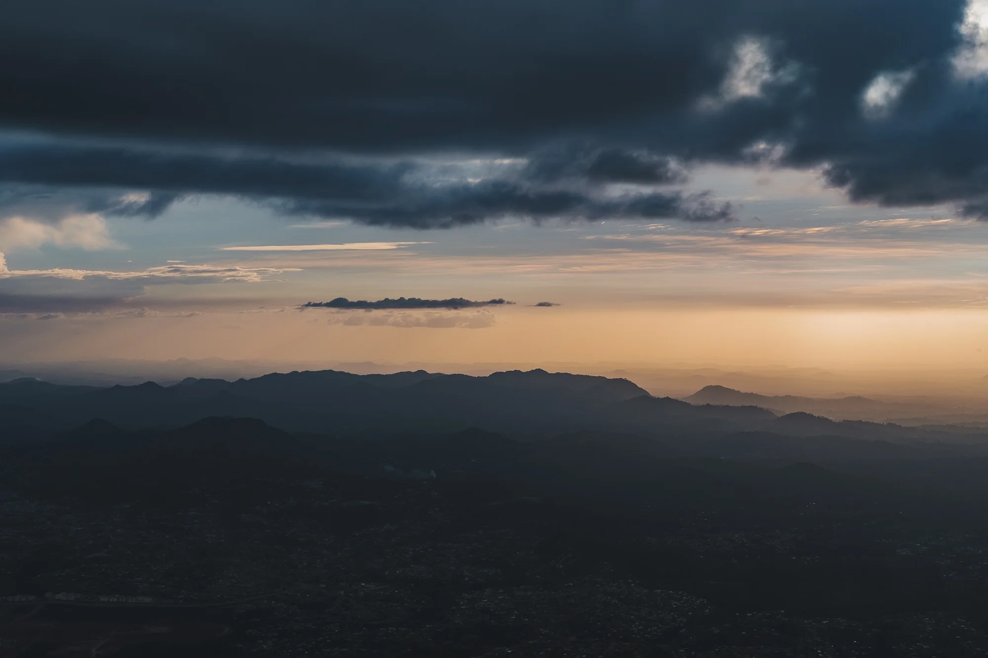 Just in time over Yaounde to still catch a glimpse of the sunset.