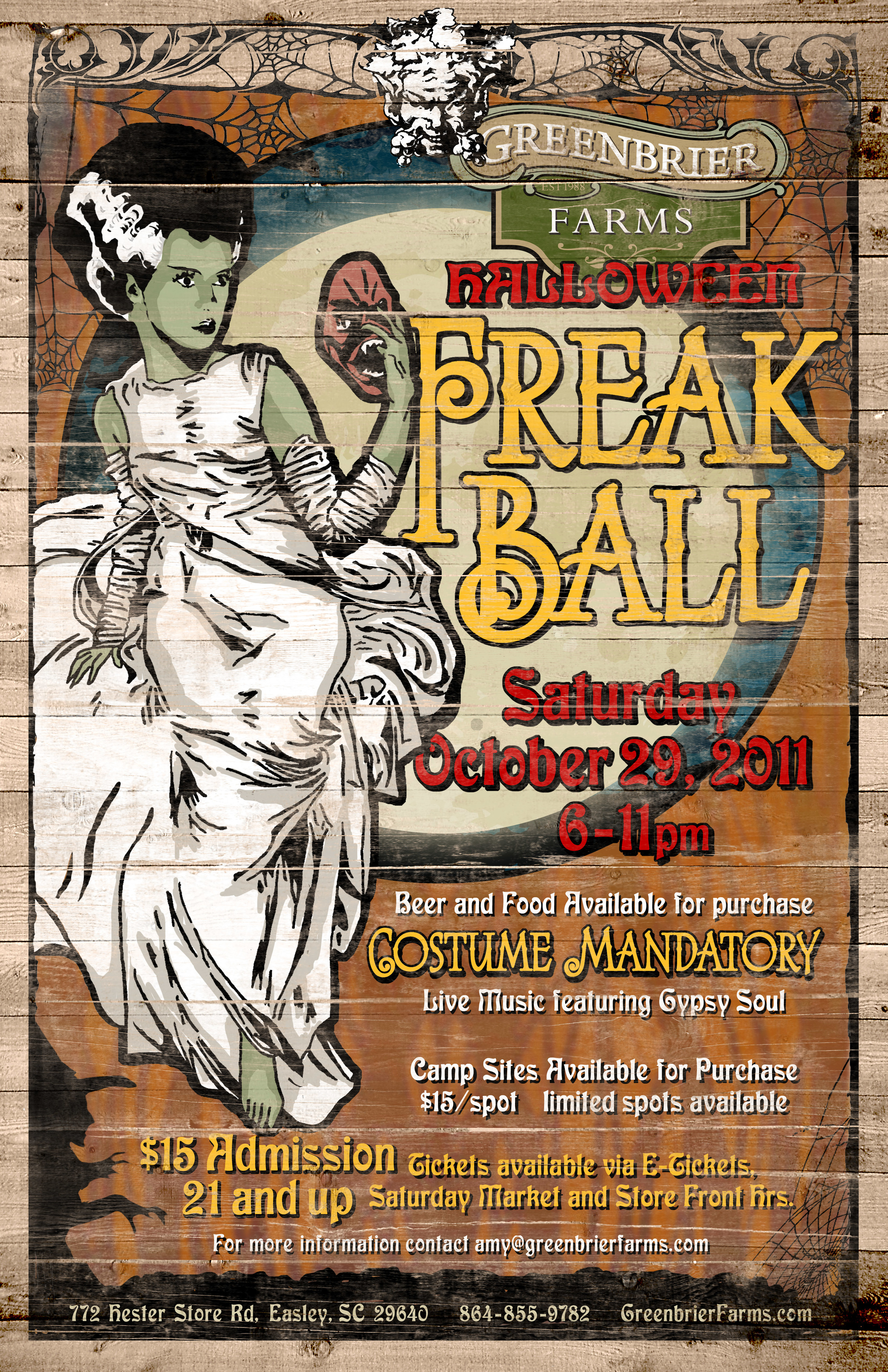 Greenbrier Farms Halloween Freak Ball Poster