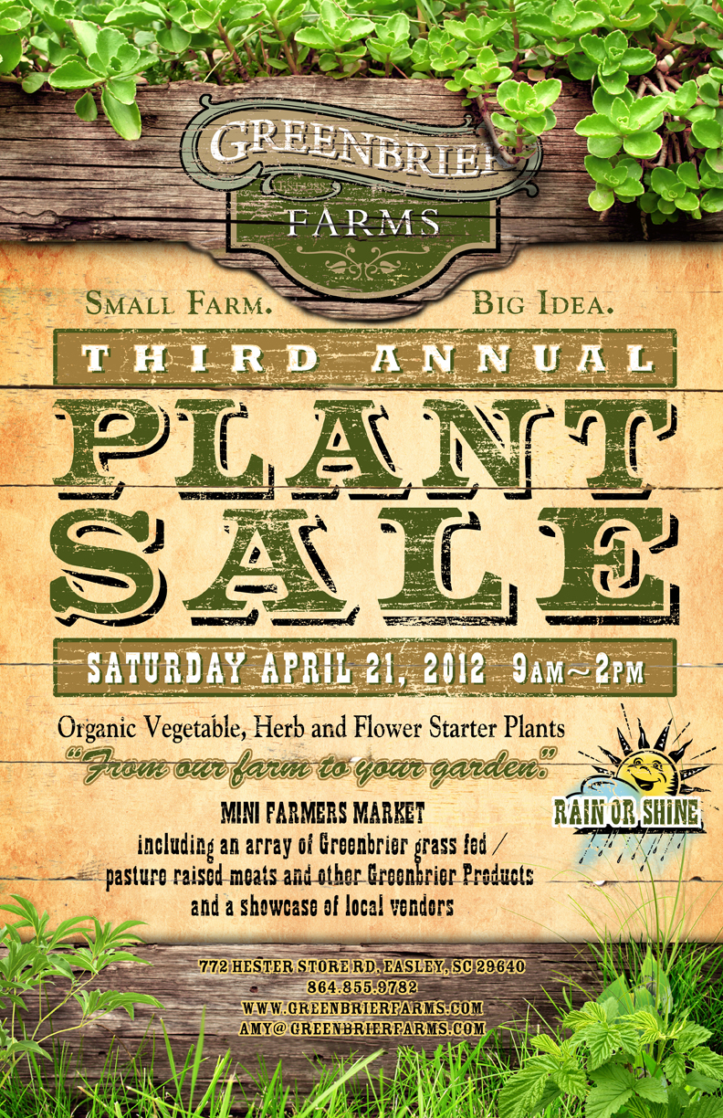 Greenbrier Farms Third Annual Plant Sale Poster