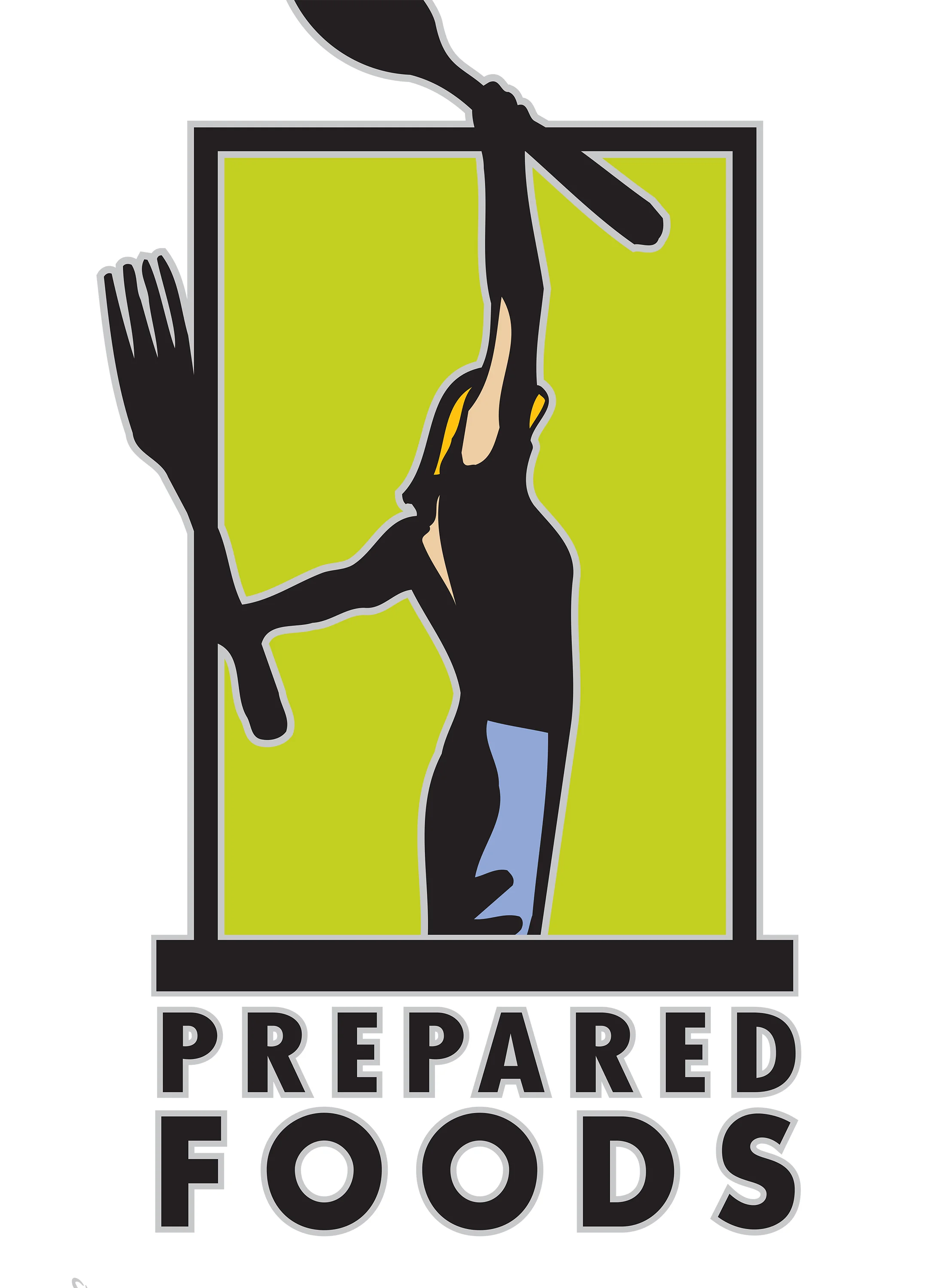 Graphic Stylization of Woman with Utensils