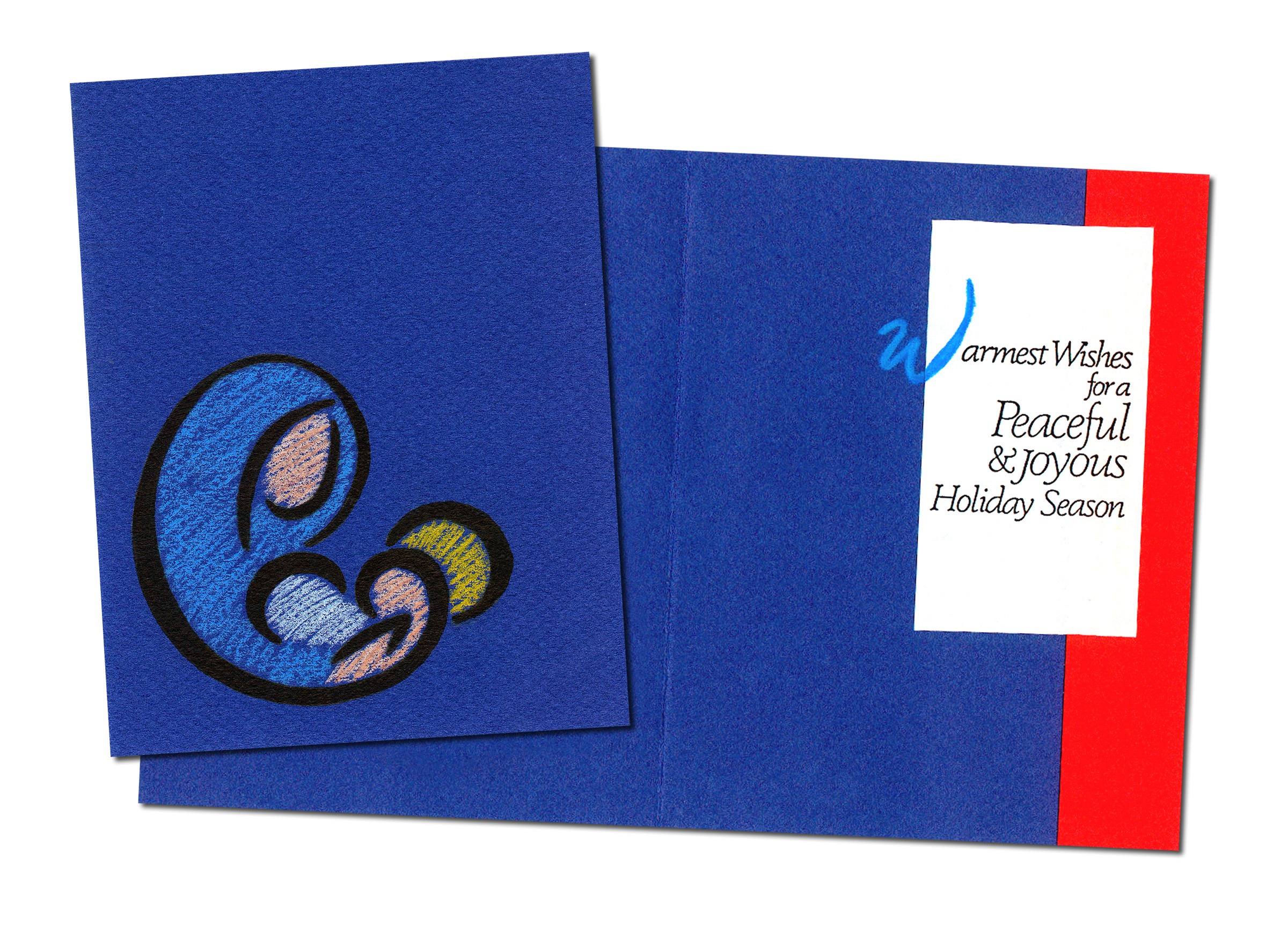 Handmade "Madonna and Child" Christmas Card
