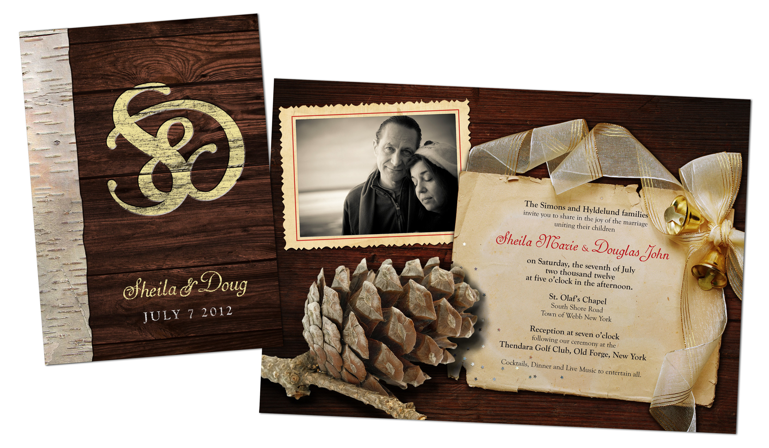 Wedding Invitation for Doug and Sheila Hyldelund.