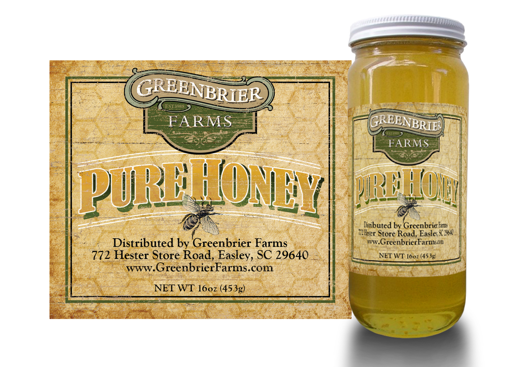 Greenbrier Farms Honey Label