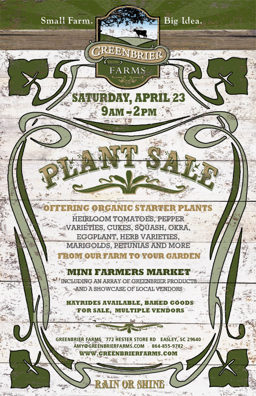 Greenbrier Farms First Annual Plant Sale Poster