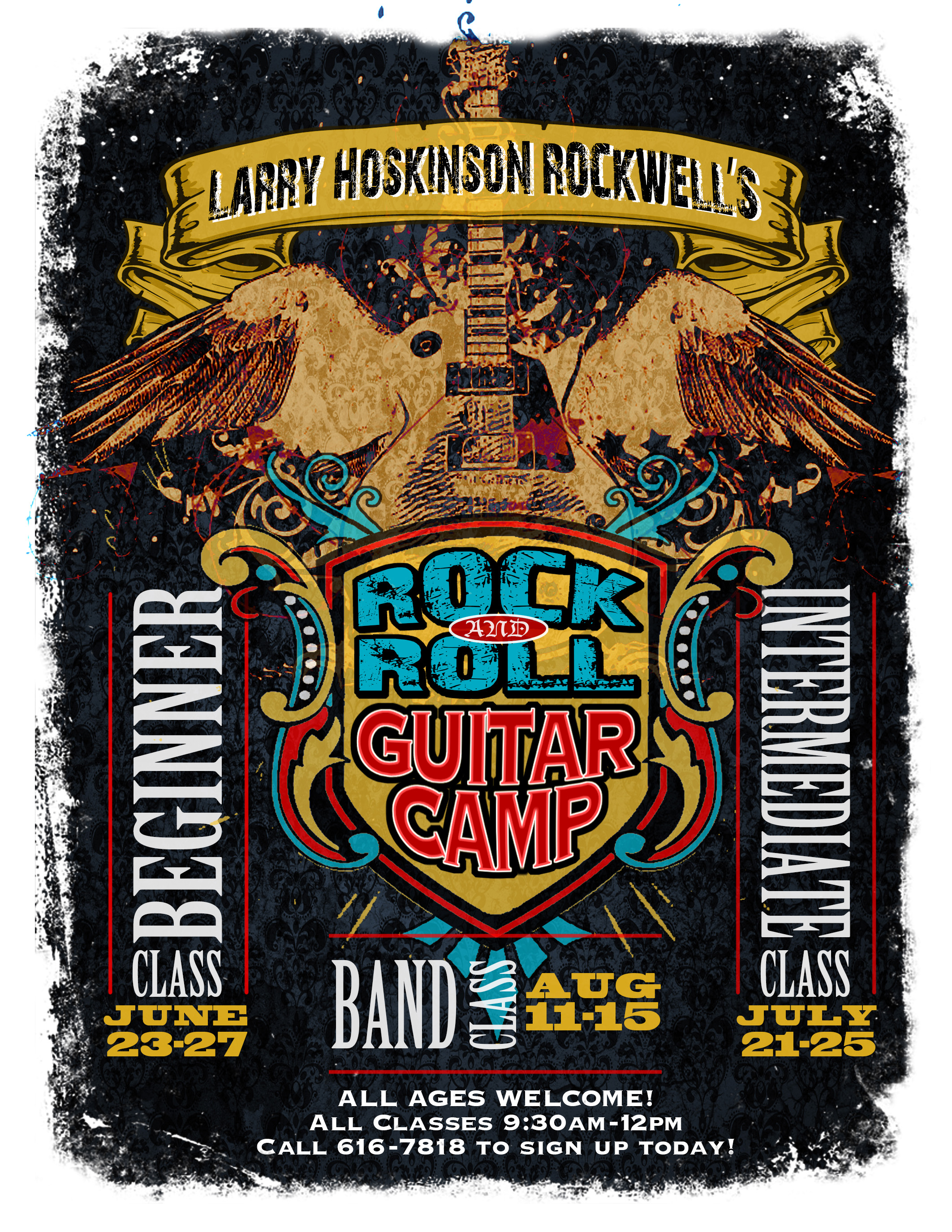 Larry Hoskinson Rockwell's Rock and Roll Guitar Camp Poster