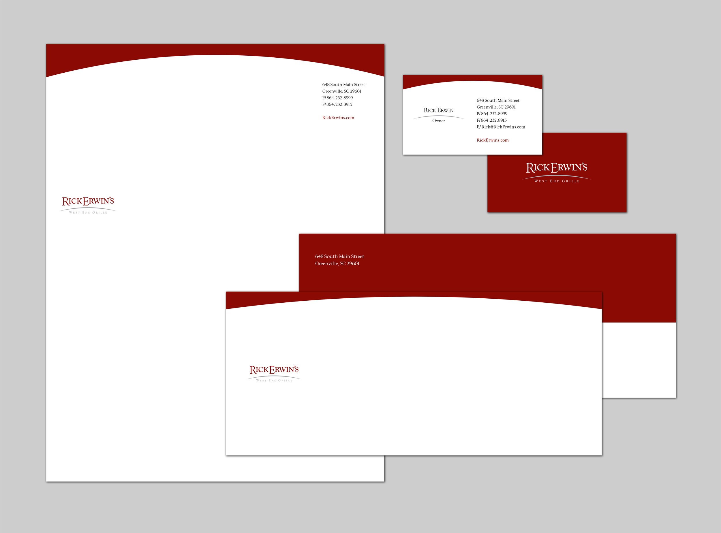Rick Erwins West End Grille Stationery Package