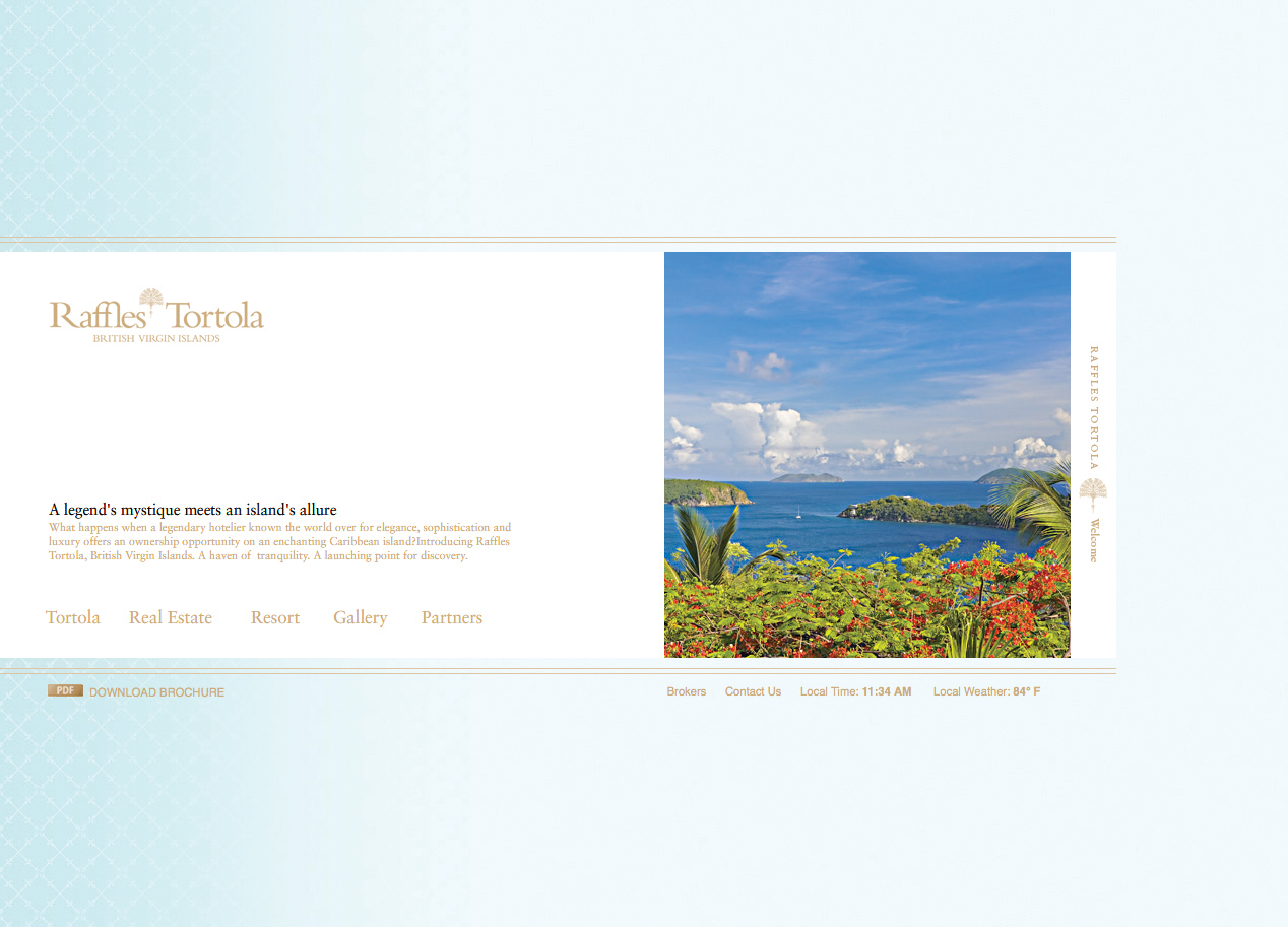 Raffles Tortola Web Site Home Page