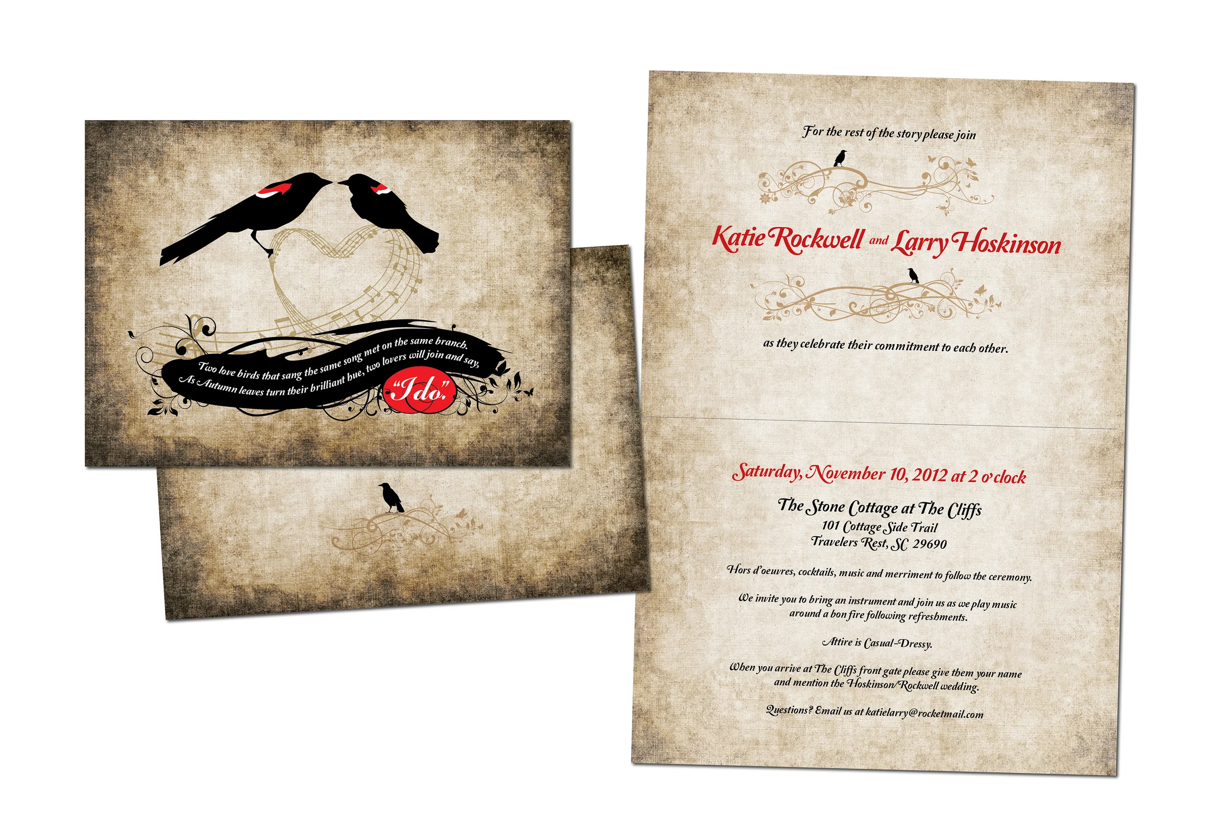 Katie & Larry Wedding Invitation