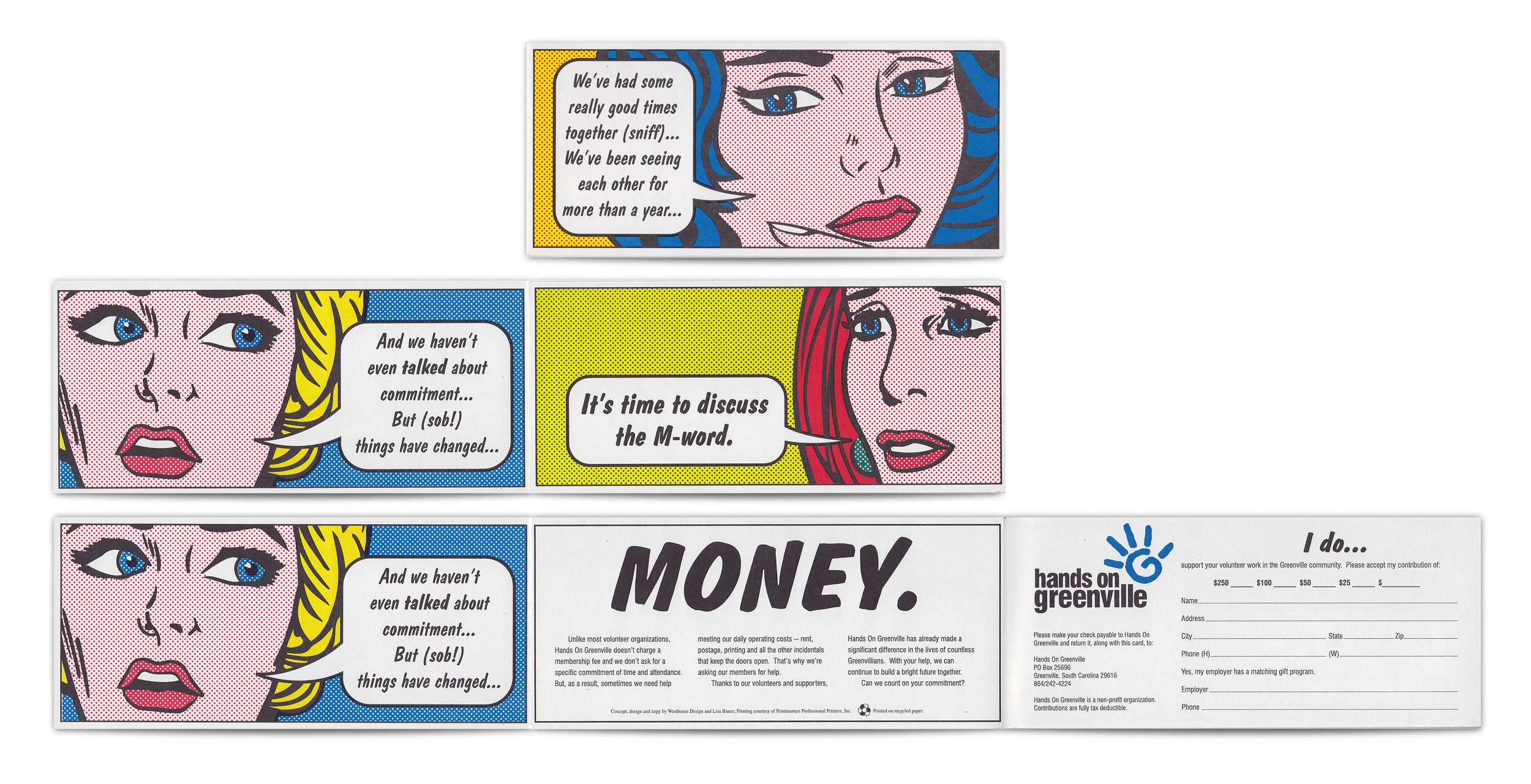 Fundraising Self-Mailer for Hand On Greenville