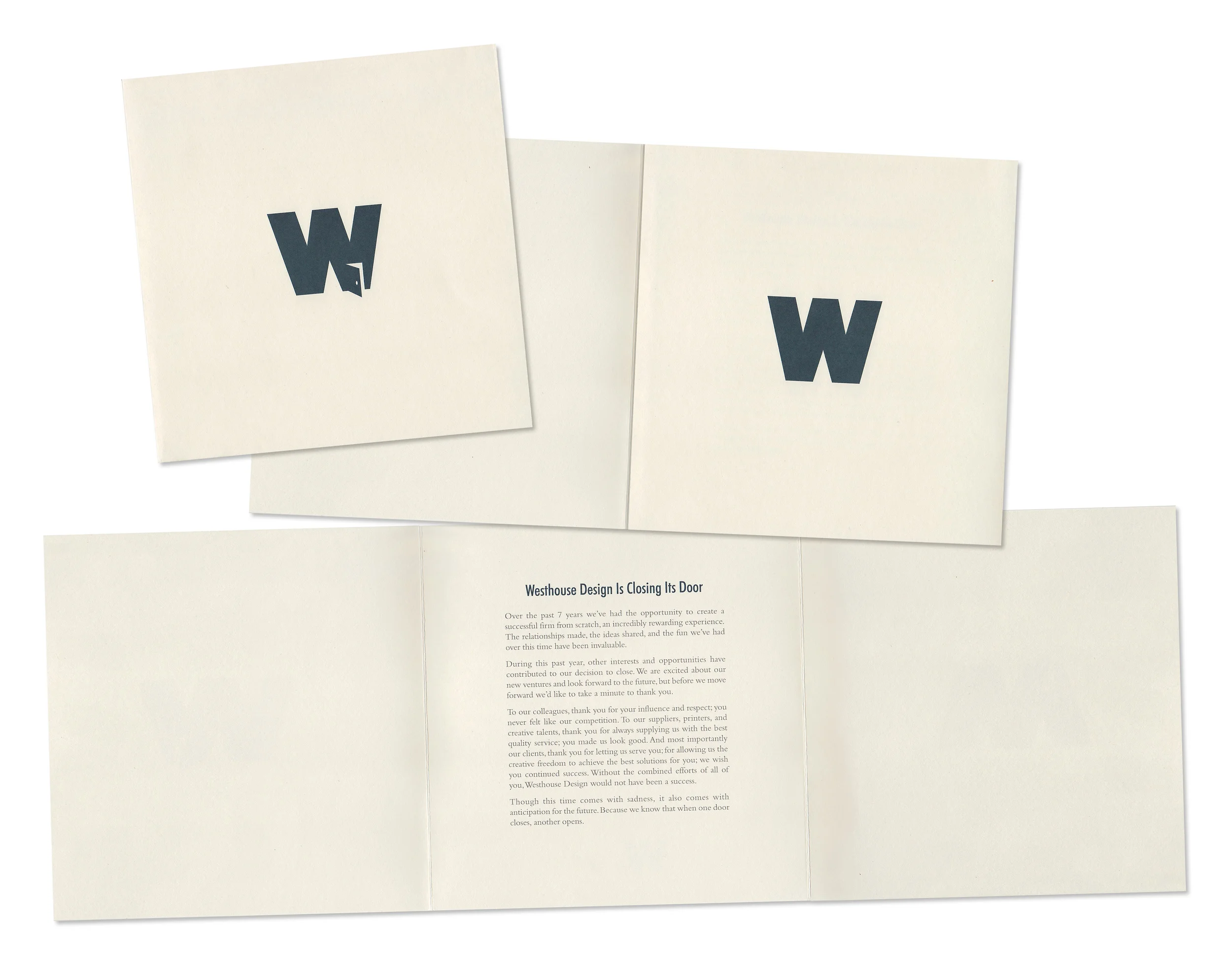 Westhouse Design Business Closing Mailer